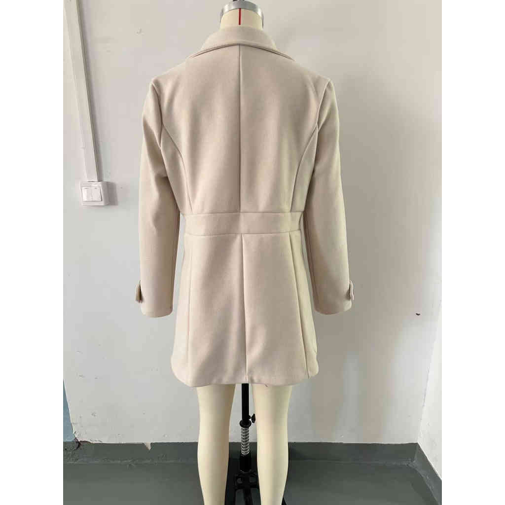 2025秋冬新品 中長款翻領氣質呢子大衣