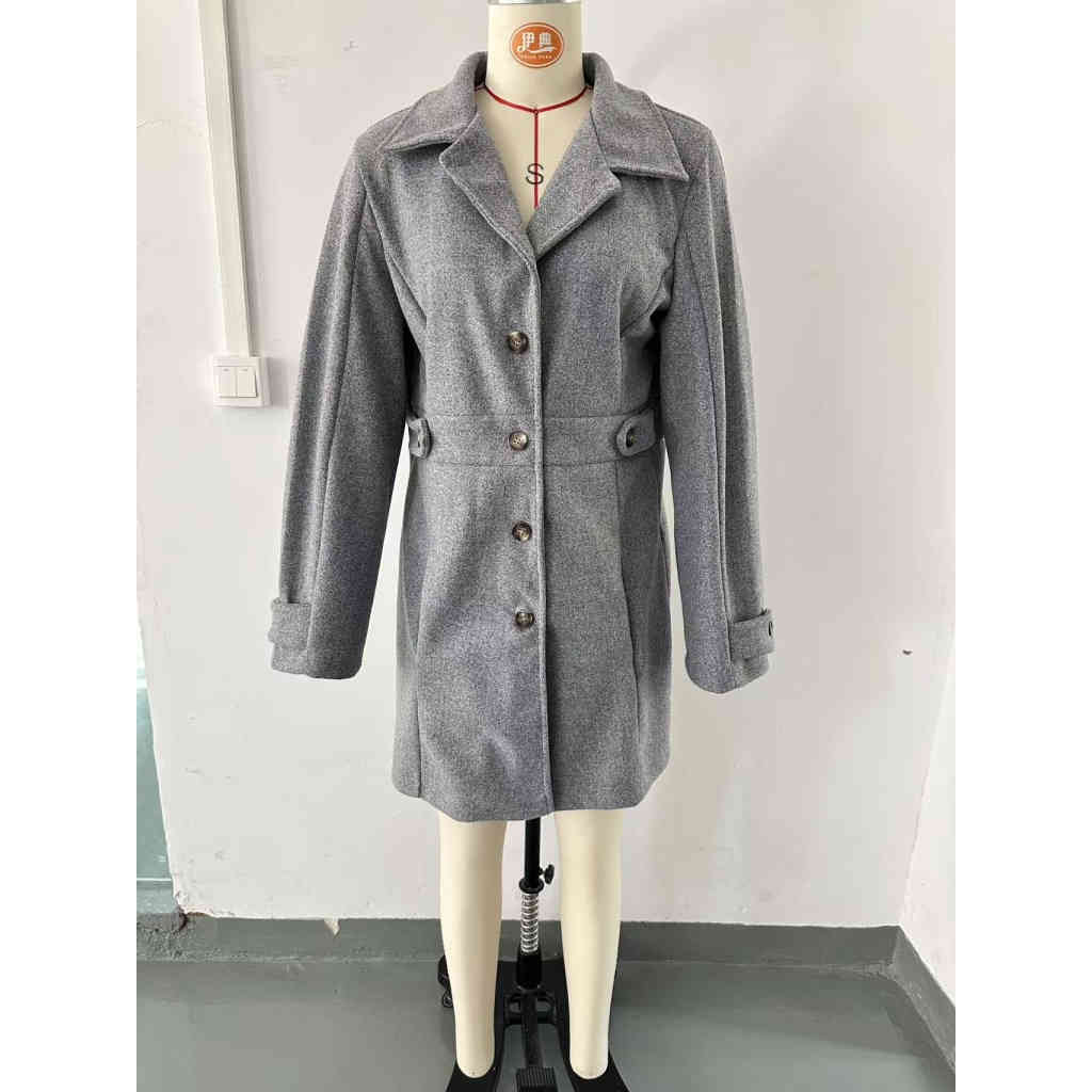 2025秋冬新品 中長款翻領氣質呢子大衣