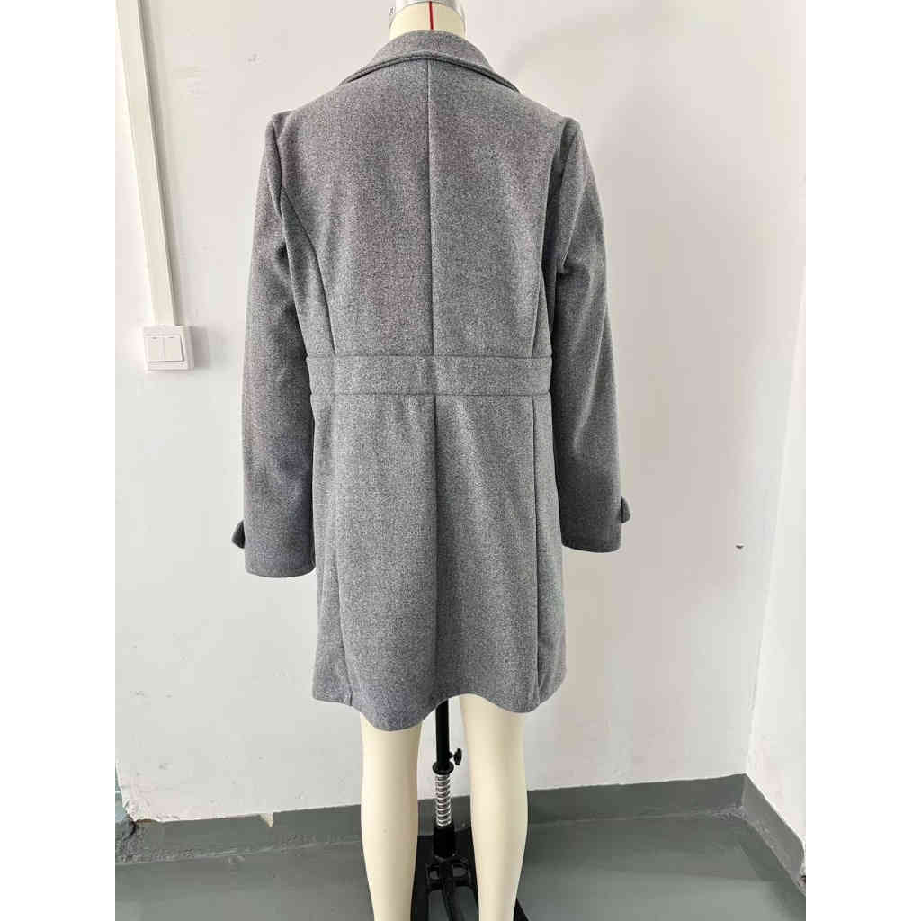 2025秋冬新品 中長款翻領氣質呢子大衣