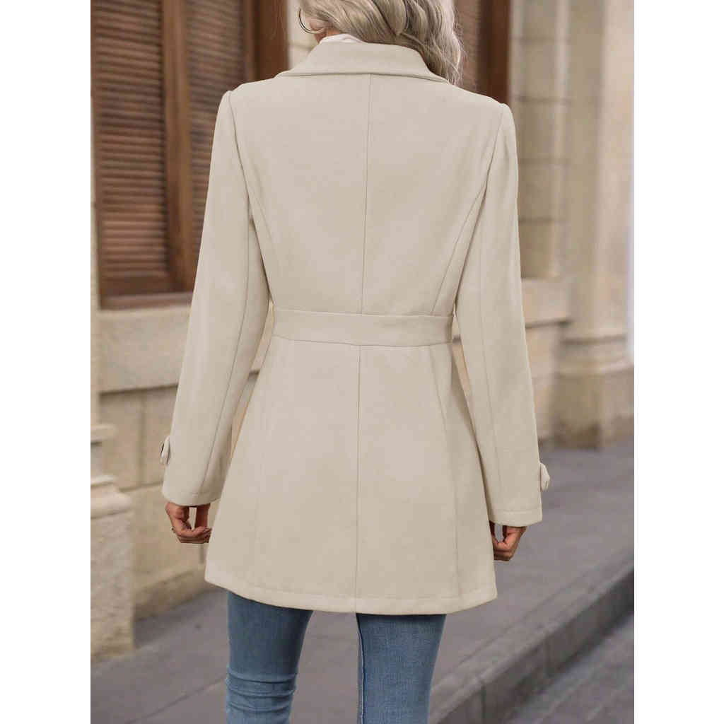 2025秋冬新品 中長款翻領氣質呢子大衣