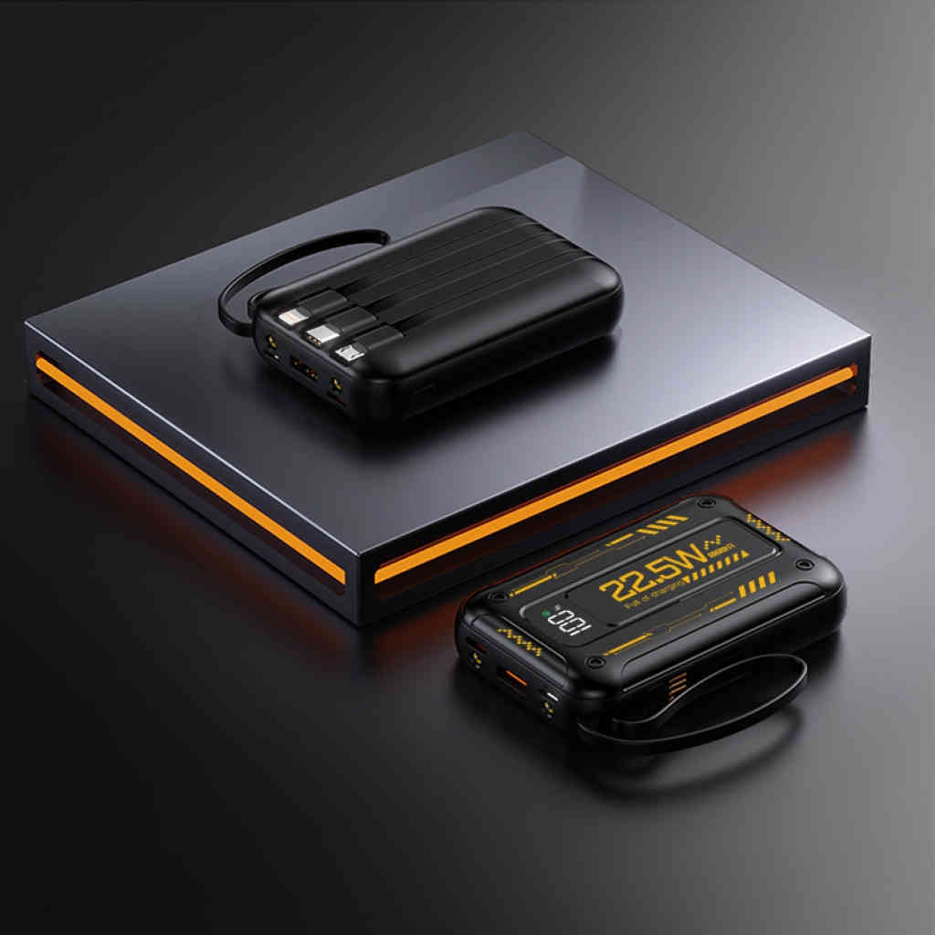 jurgen lange隨身迷你自備線22.5w快充行動電源10000/20000毫安