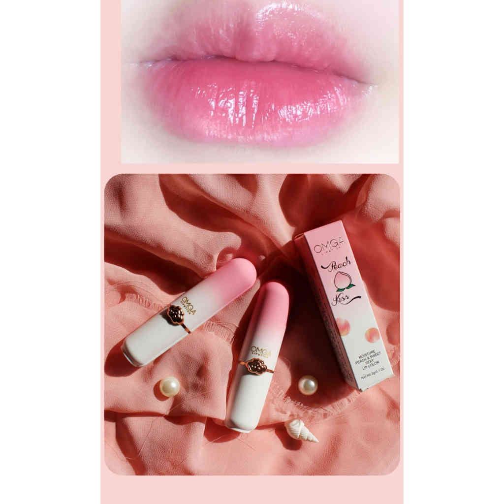 omga變色唇膏果凍口紅滋潤防水保濕水蜜桃口紅