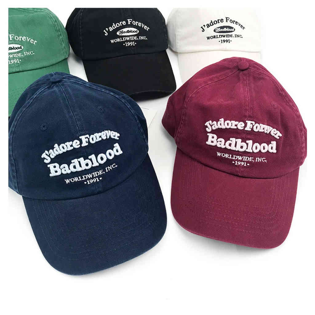 韓國badblood字母刺繡棒球帽