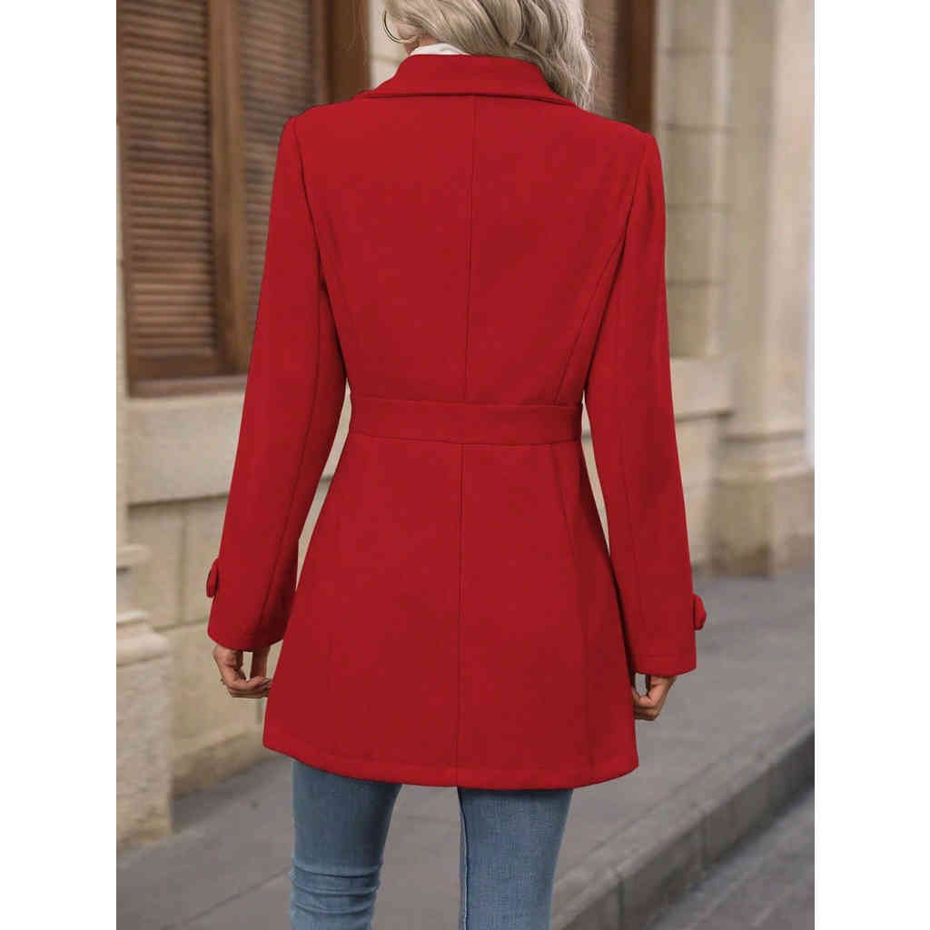 2025秋冬新品 中長款翻領氣質呢子大衣