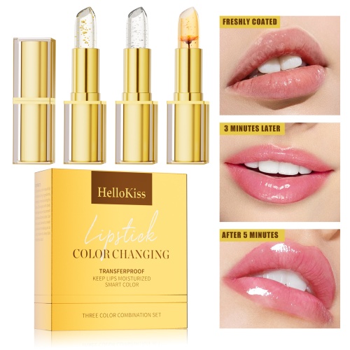 hellokiss 溫感變色唇膏三件組(3.5g × 3支)