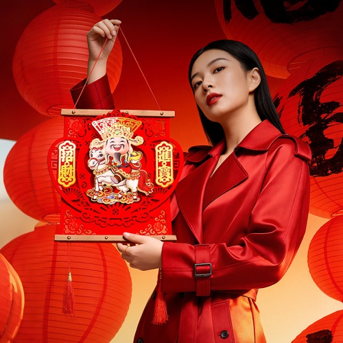動感財神爺掛飾 尺寸78cm x 37cm 約重230g