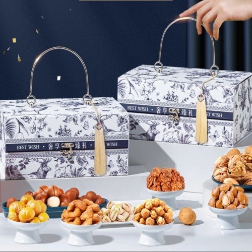 best wish 新年堅果輕奢青花款手提禮盒