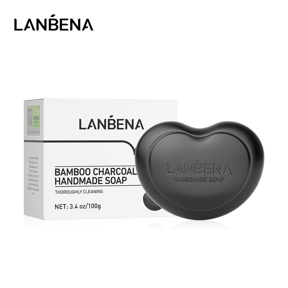 LANBENA 蘭貝娜心形竹炭/心形櫻花精油皂 100g/盒X2 lanbena 蘭貝娜心形竹炭/心形櫻花精油皂