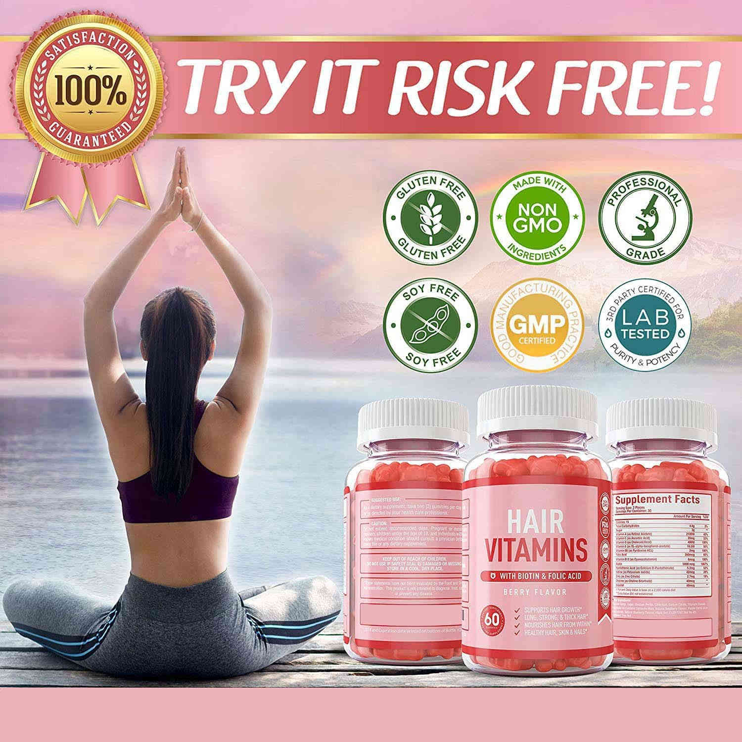 hair gummy vitamins 秀髮維生素軟糖 60粒/瓶