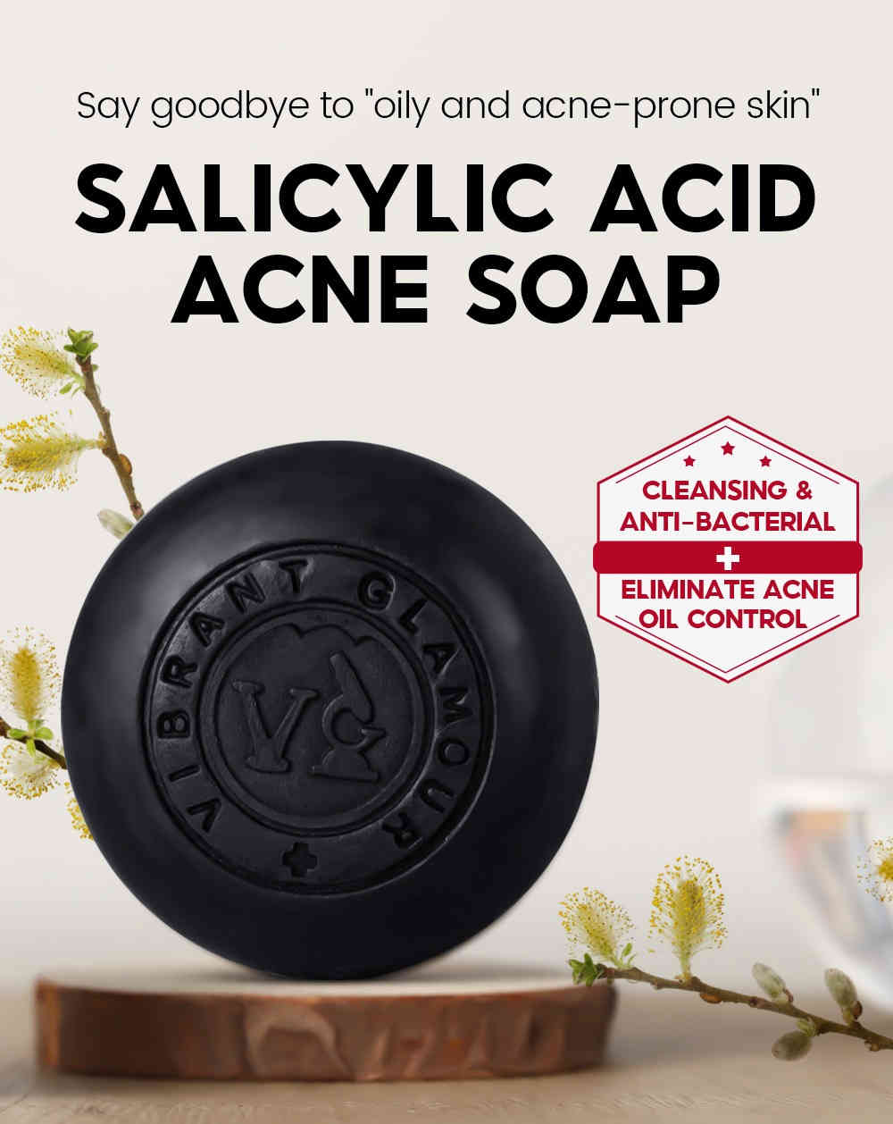 vibrant glamour® 水楊酸抗痘潔膚手工香皂 100g/盒