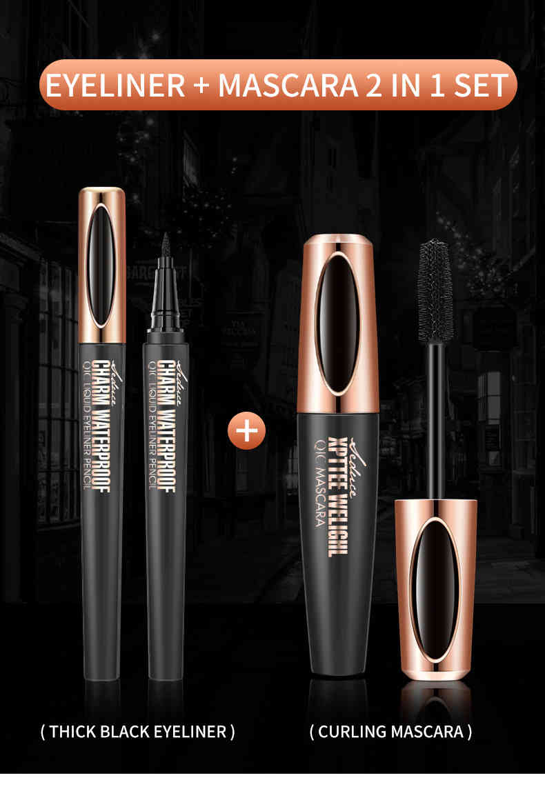 qic 魅惑防水眼妝組合眼線筆+睫毛膏 2合1套裝