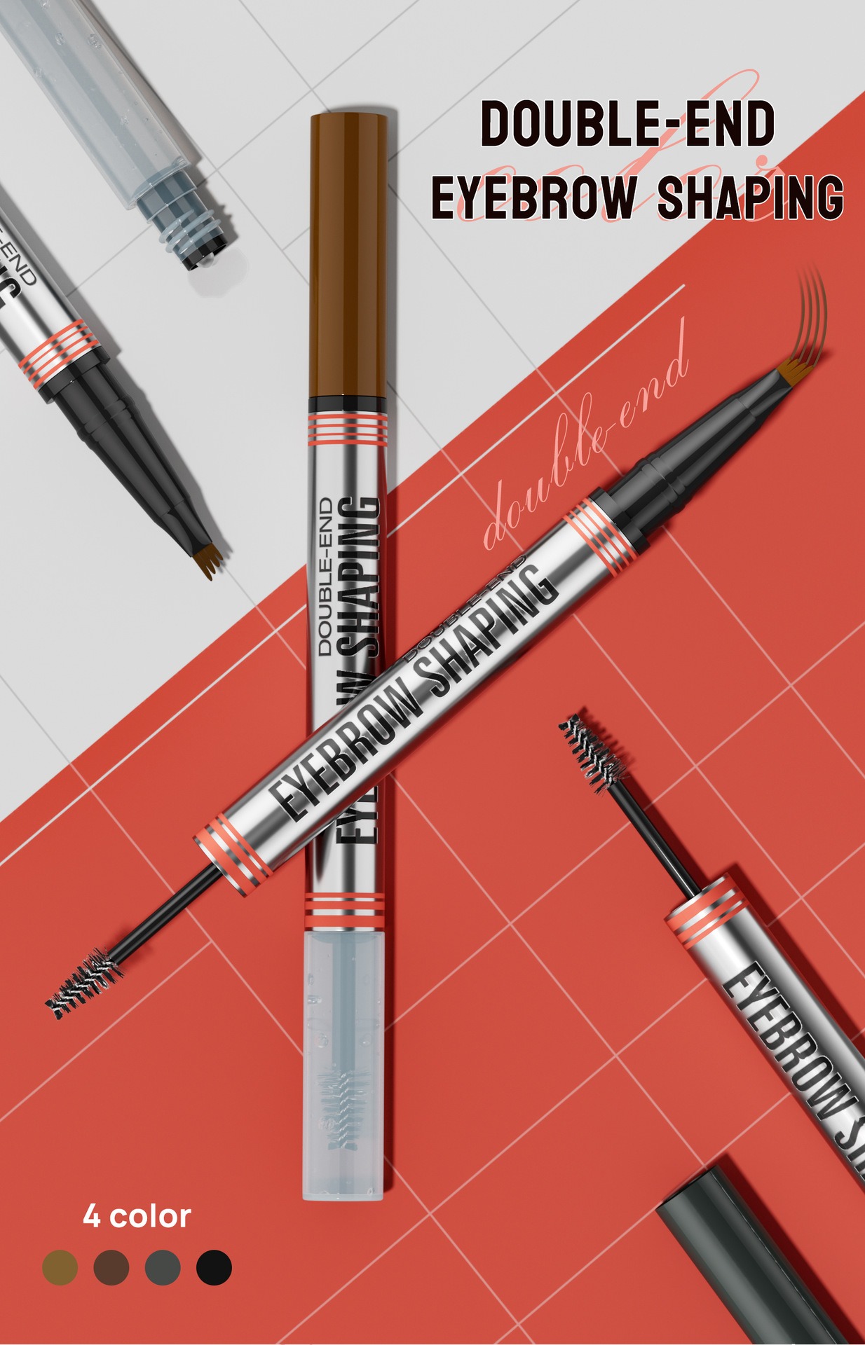 hellokiss 立體雙頭二合一液體眉筆(眉筆 1.5ml + 眉膠 0.4ml)