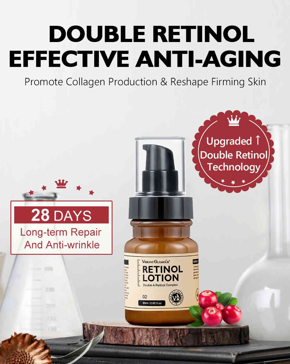 vibrant glamour® 雙a視黃醇修護乳液 80ml/盒