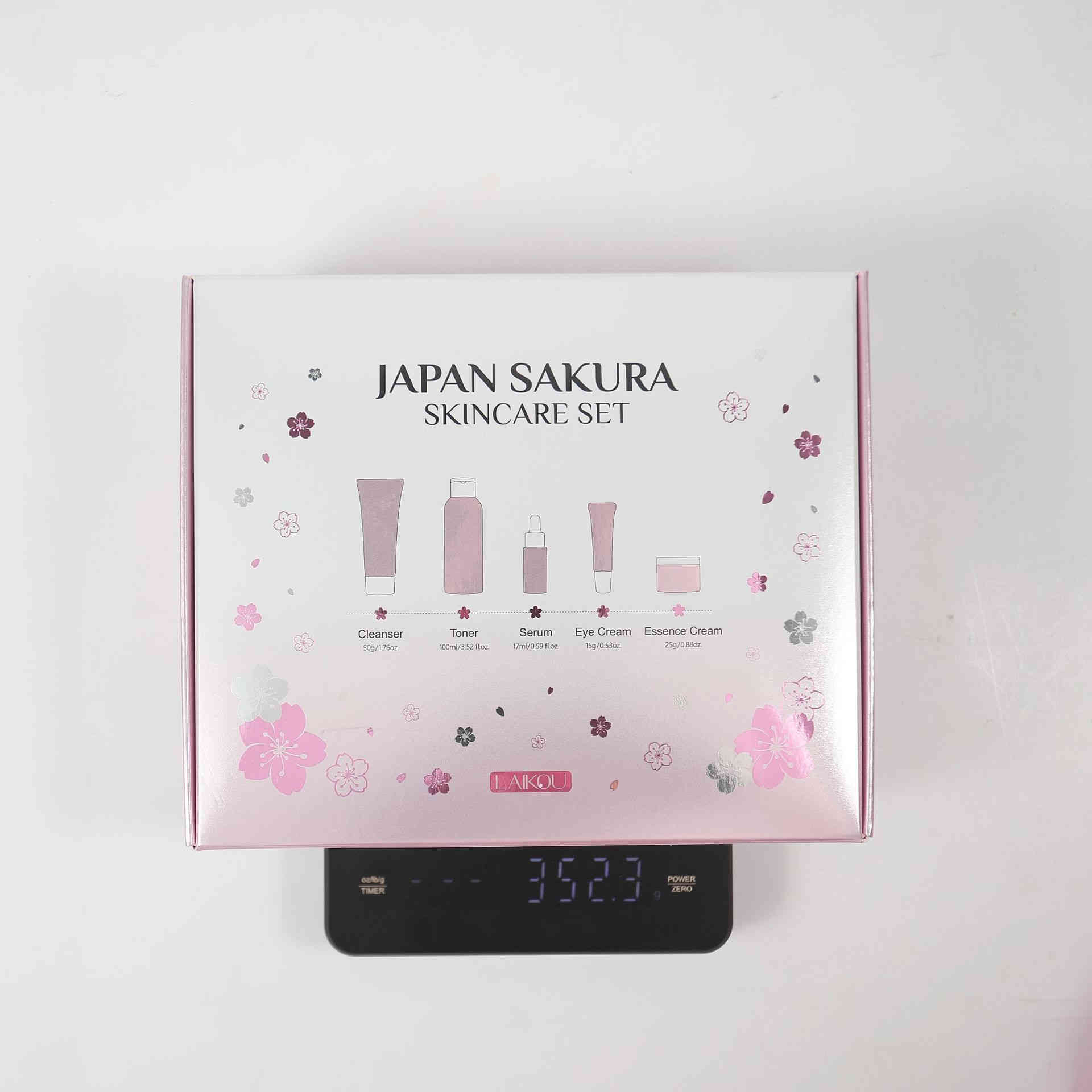 laikou 日本櫻花煥膚護理五件套組(潔面乳/爽膚水/精華液/眼霜/精華霜) 352.3g/套