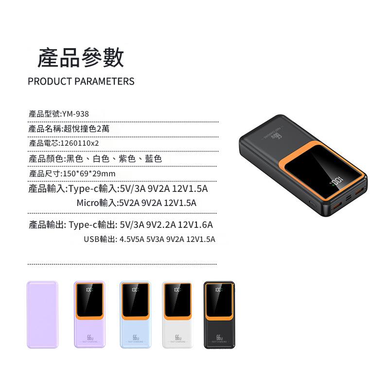 22.5w超级快充ccc認證移动电源 10000mah大容量