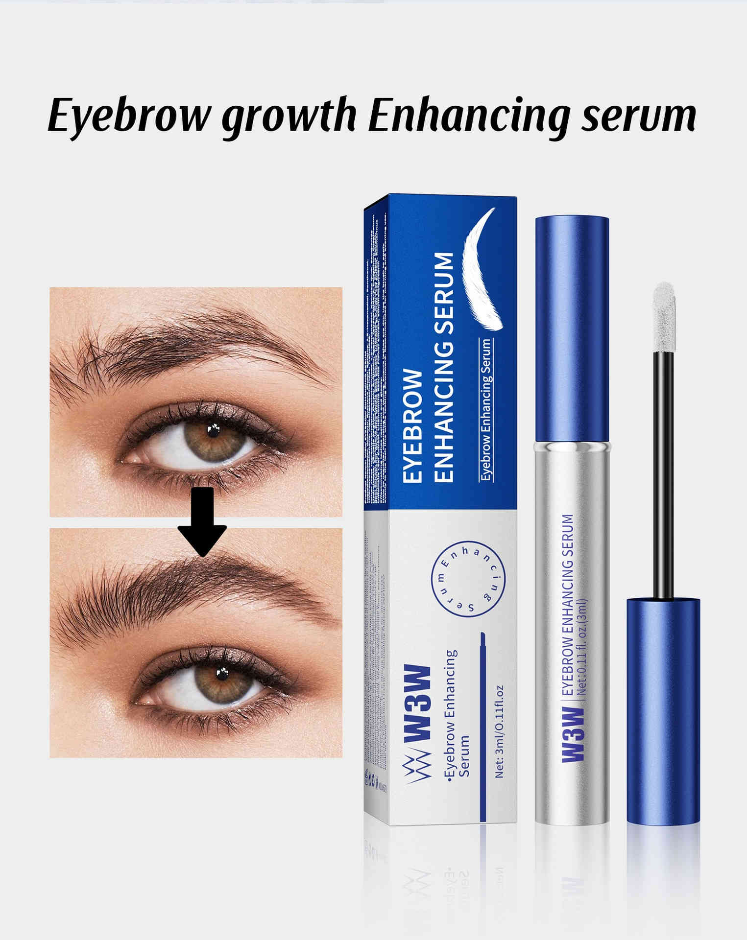 w3w 睫毛液+眉毛液雙效生長精華組 3ml+3ml/2支裝套盒