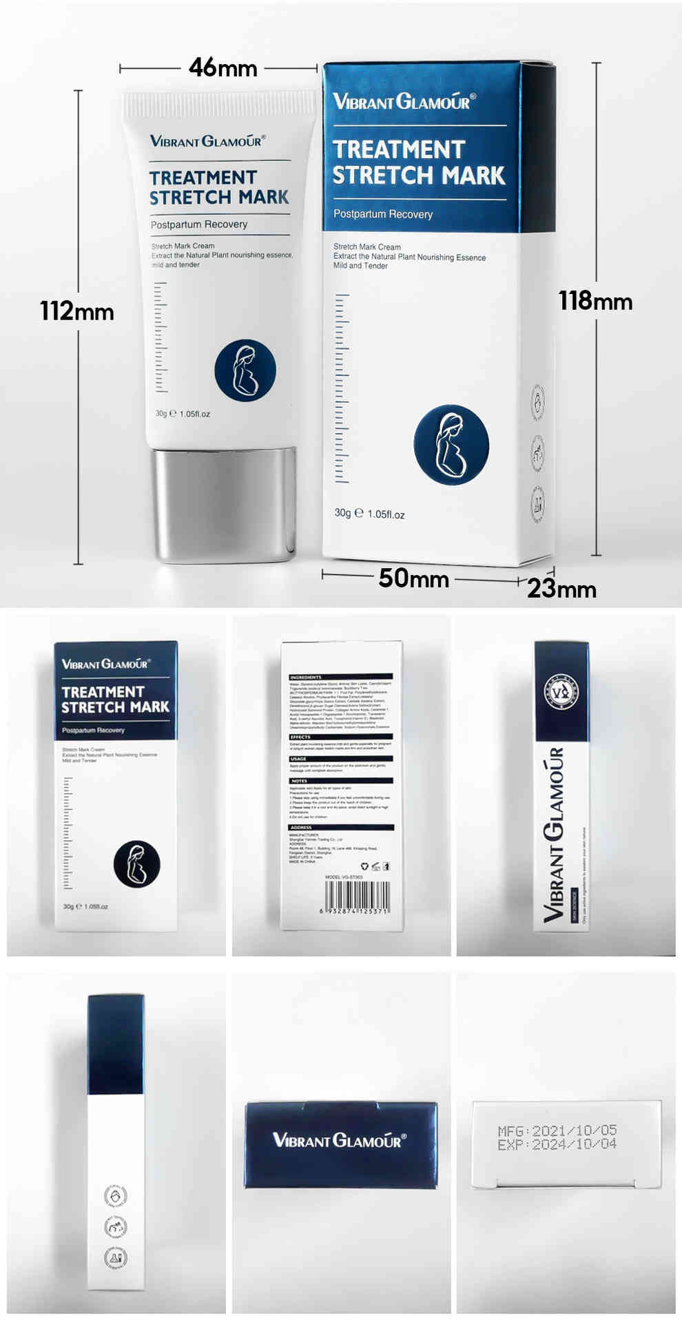 VIBRANT GLAMOUR® 植萃修護妊娠紋護理霜 30g/盒 vibrant glamour® 植萃修護妊娠紋護理霜 30g/盒