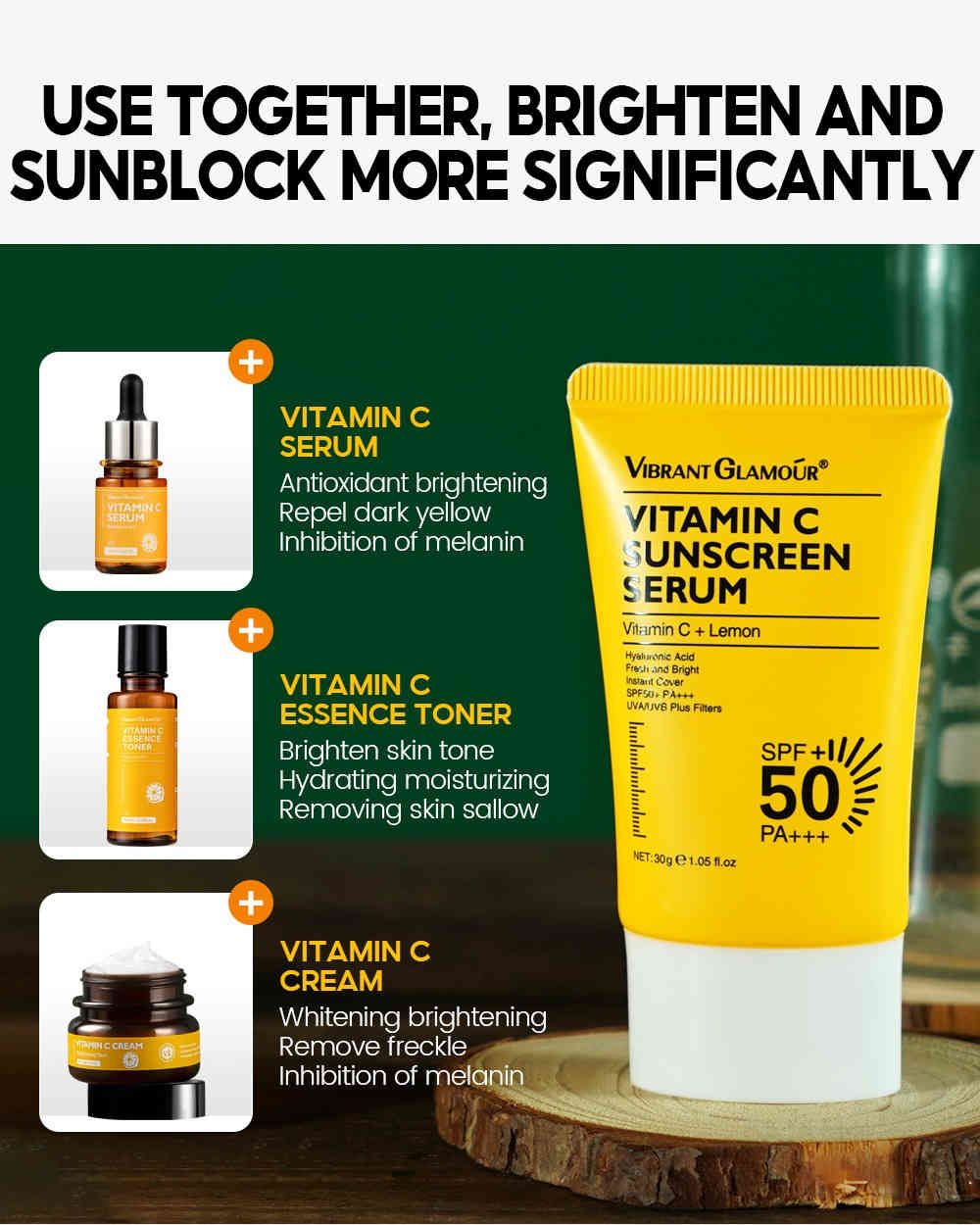 vibrant glamour 維他命c亮白精華防護霜 30g/盒