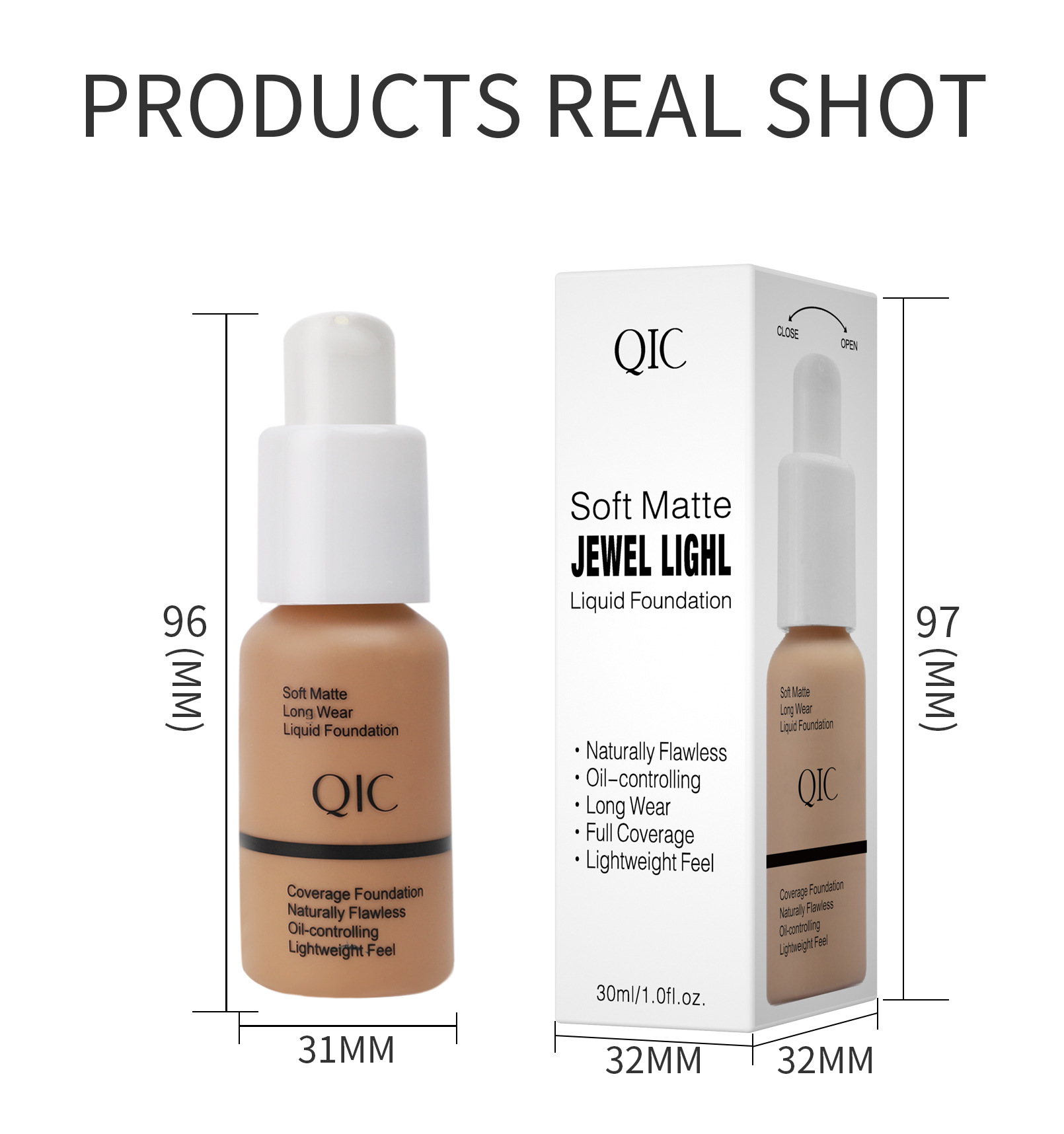 QIC 柔霧長效粉底液 30ml/盒 qic 柔霧長效粉底液 30ml/盒