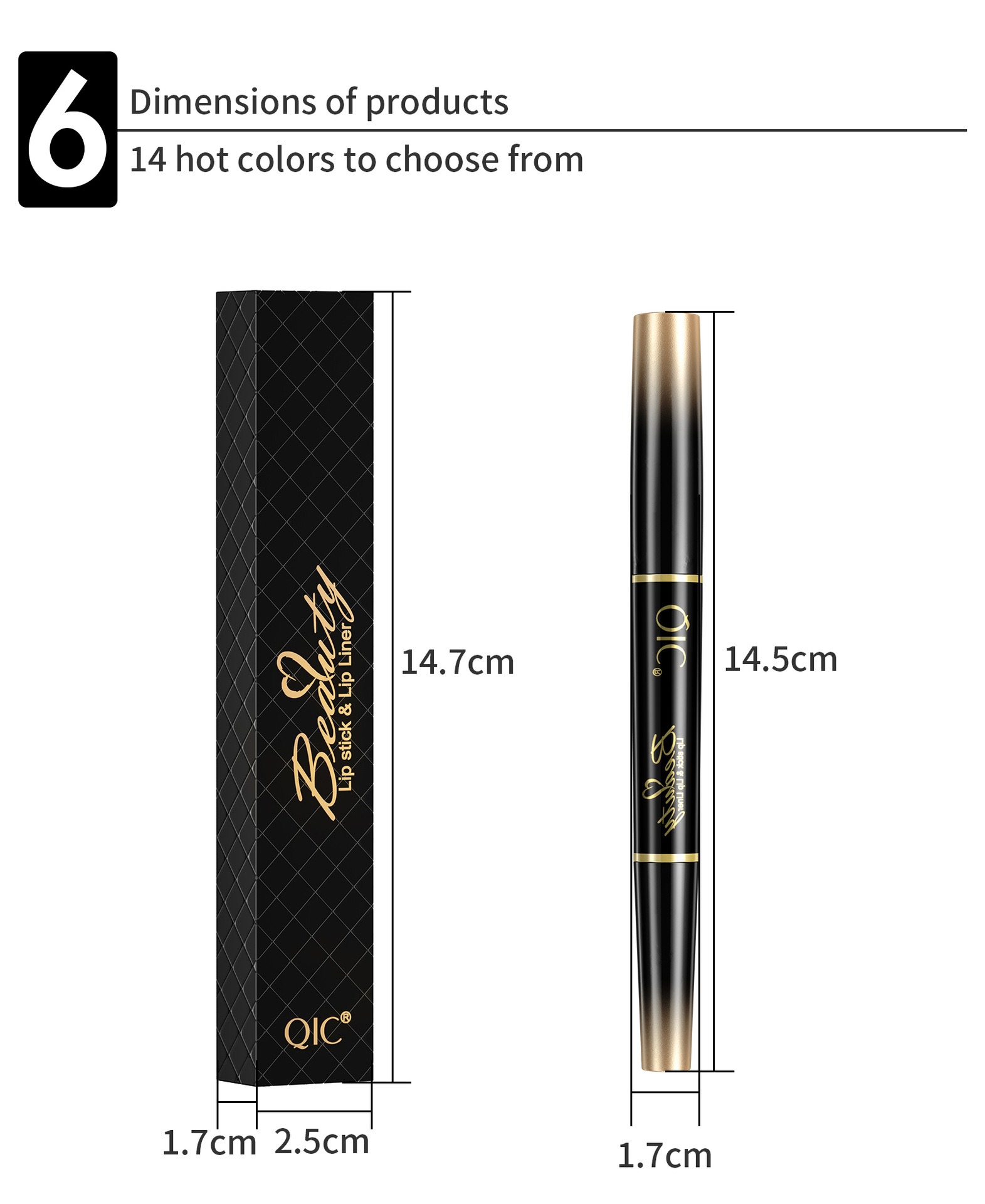 QIC 雙頭唇線唇膏筆 2g/支X4 qic 雙頭唇線唇膏筆 2g/支x4