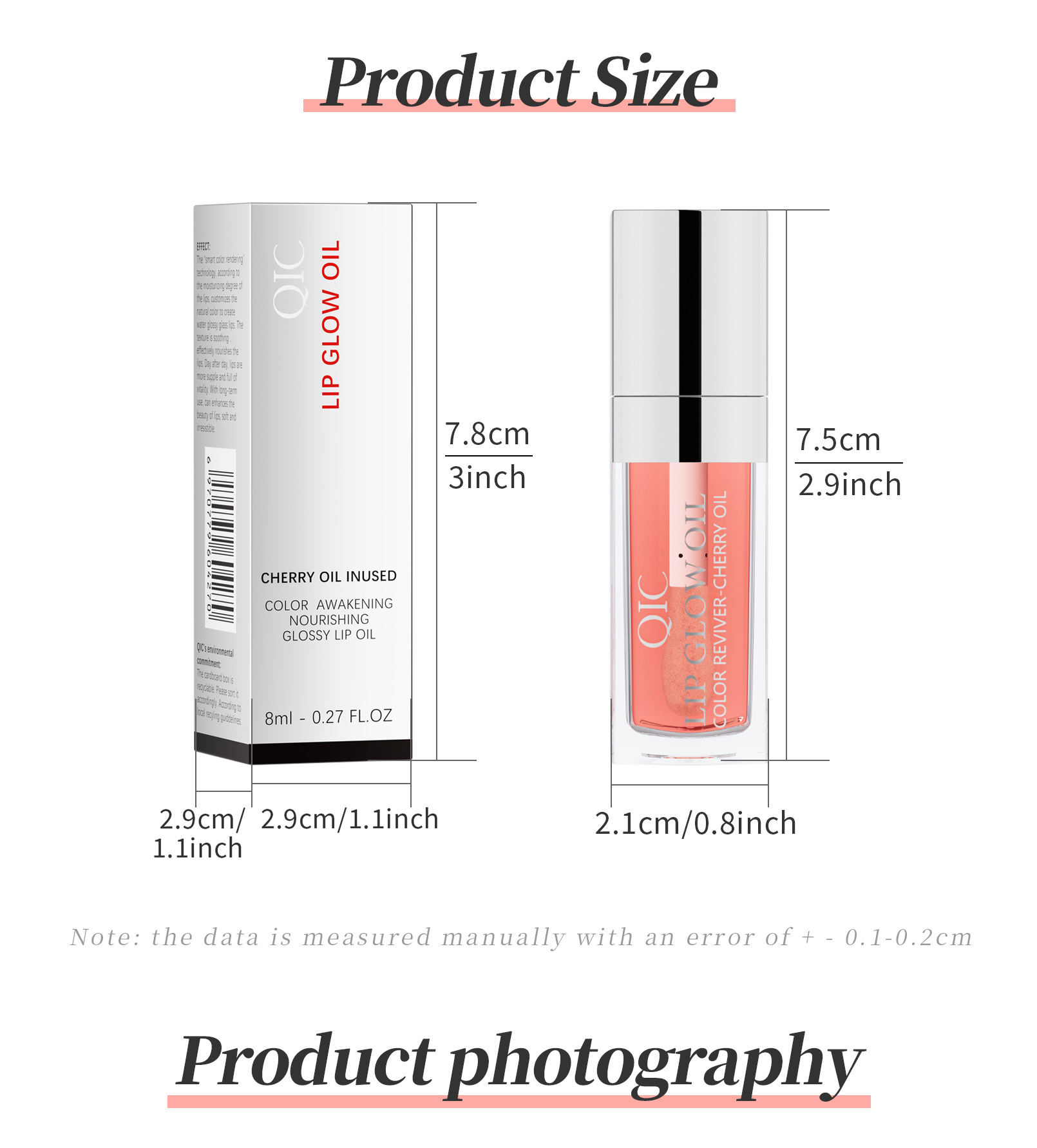 qic 櫻桃潤色亮彩唇油 8ml/支(8色選擇)