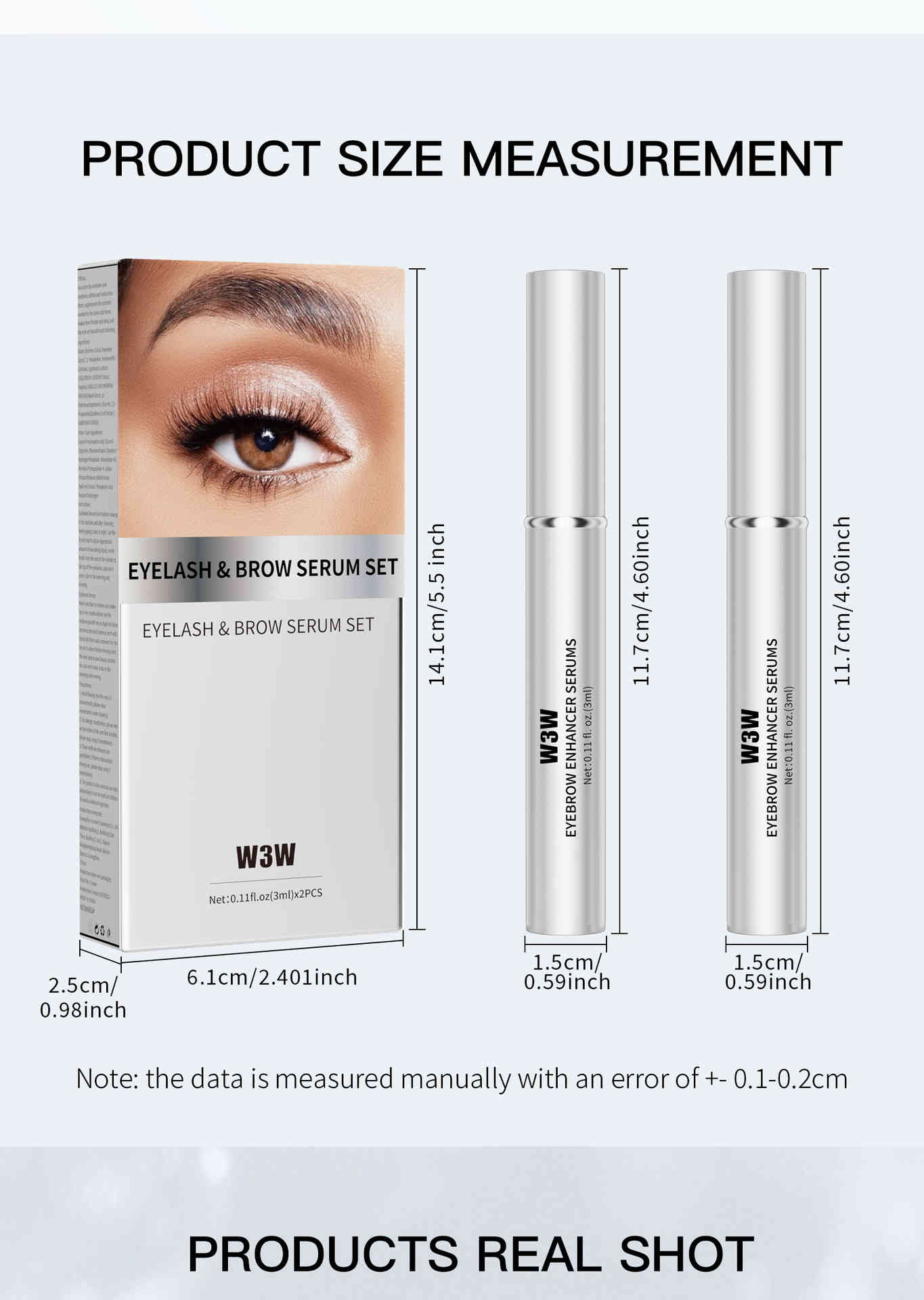 w3w 睫毛眉毛滋養精華套組 3ml+3ml/2支裝（睫毛+眉毛）