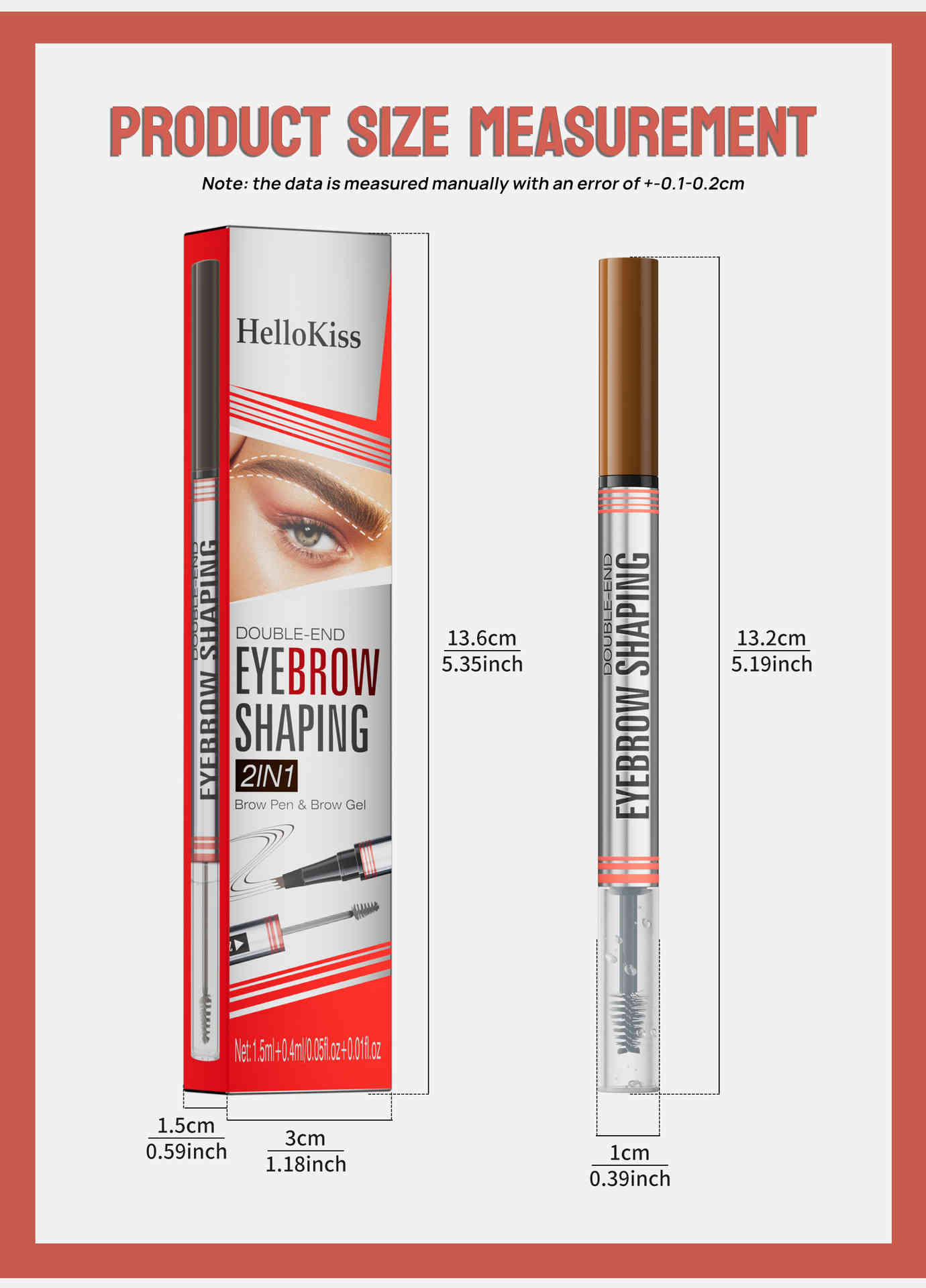 hellokiss 立體雙頭二合一液體眉筆(眉筆 1.5ml + 眉膠 0.4ml)
