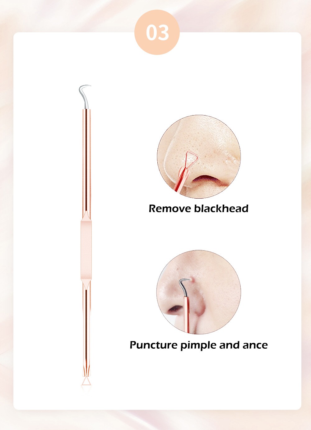 lanbena 玫瑰金刺針4件套頭