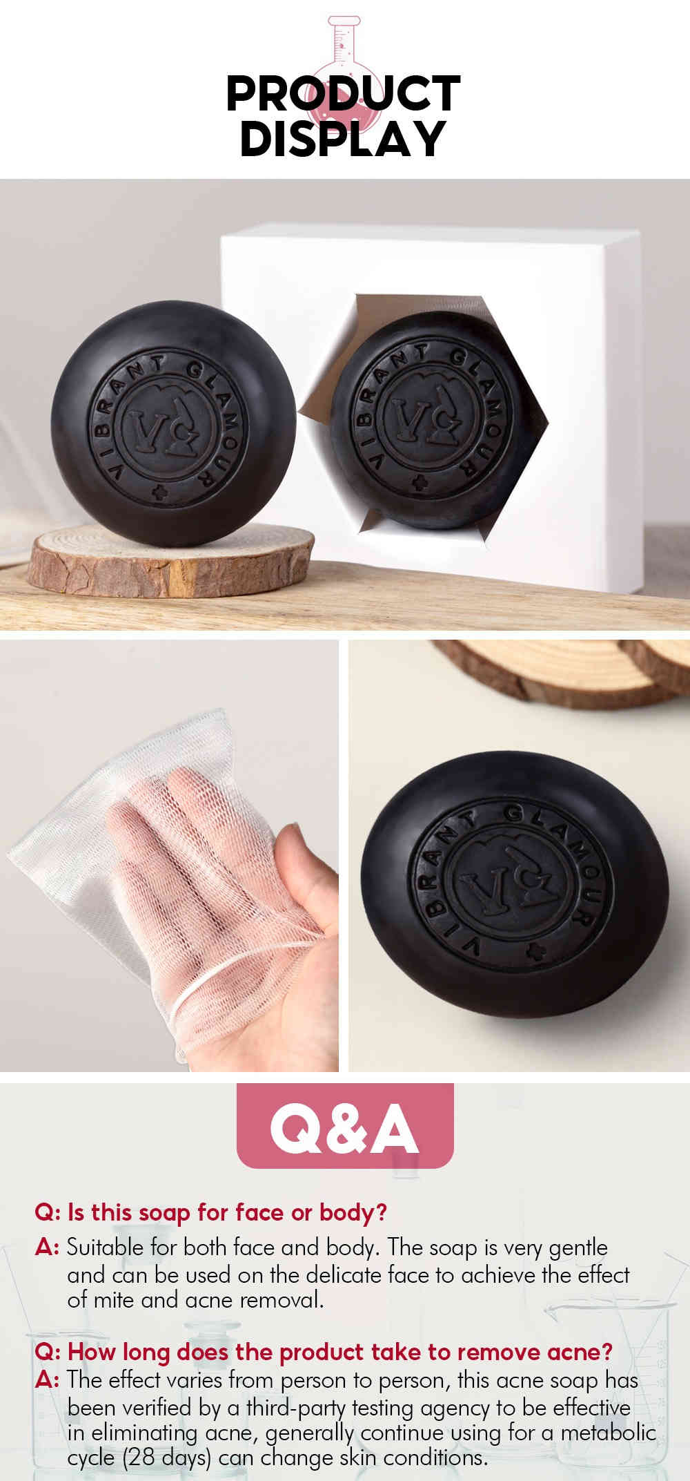 vibrant glamour® 水楊酸抗痘潔膚手工香皂 100g/盒