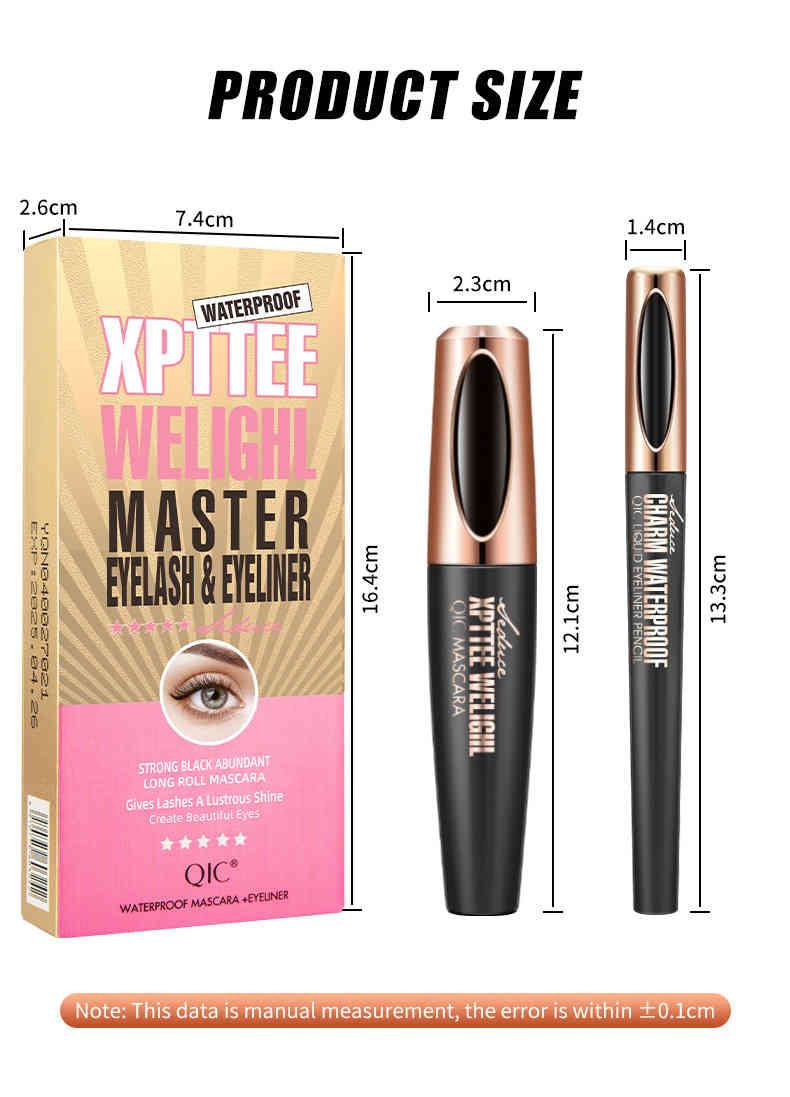 qic 魅惑防水眼妝組合眼線筆+睫毛膏 2合1套裝
