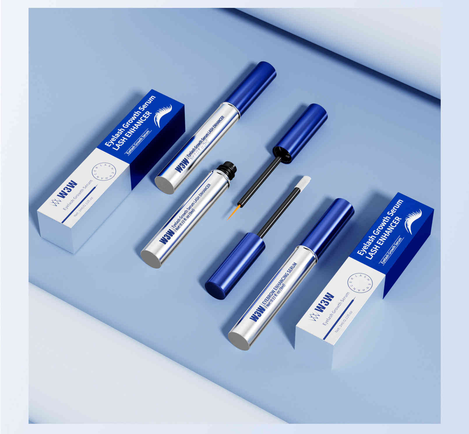 w3w 睫毛液+眉毛液雙效生長精華組 3ml+3ml/2支裝套盒