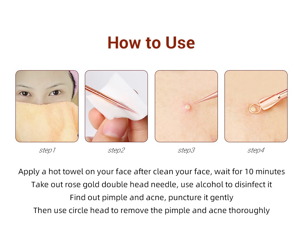 lanbena 玫瑰金刺針4件套頭