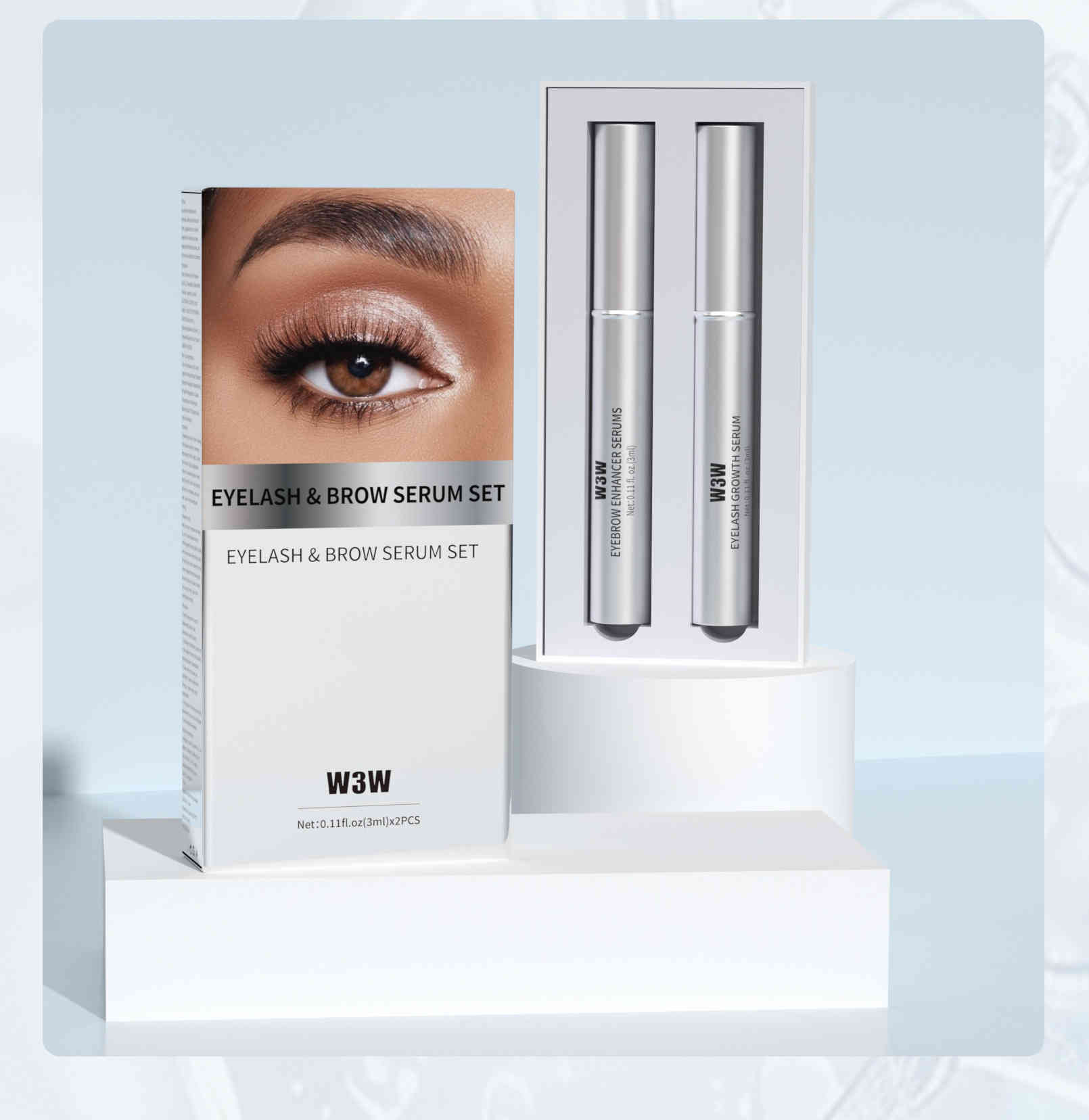 w3w 睫毛眉毛滋養精華套組 3ml+3ml/2支裝（睫毛+眉毛）