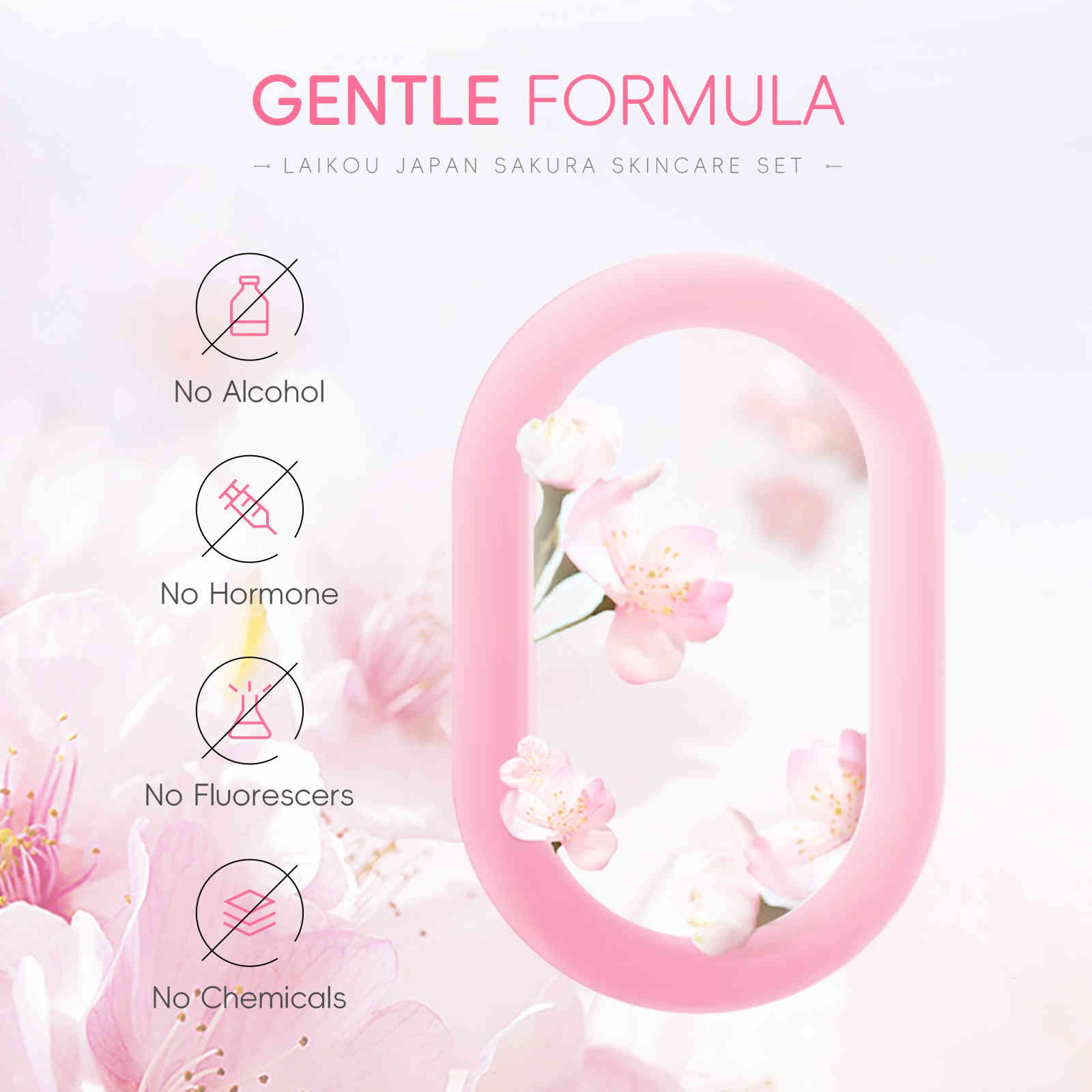 laikou 日本櫻花煥膚護理五件套組(潔面乳/爽膚水/精華液/眼霜/精華霜) 352.3g/套
