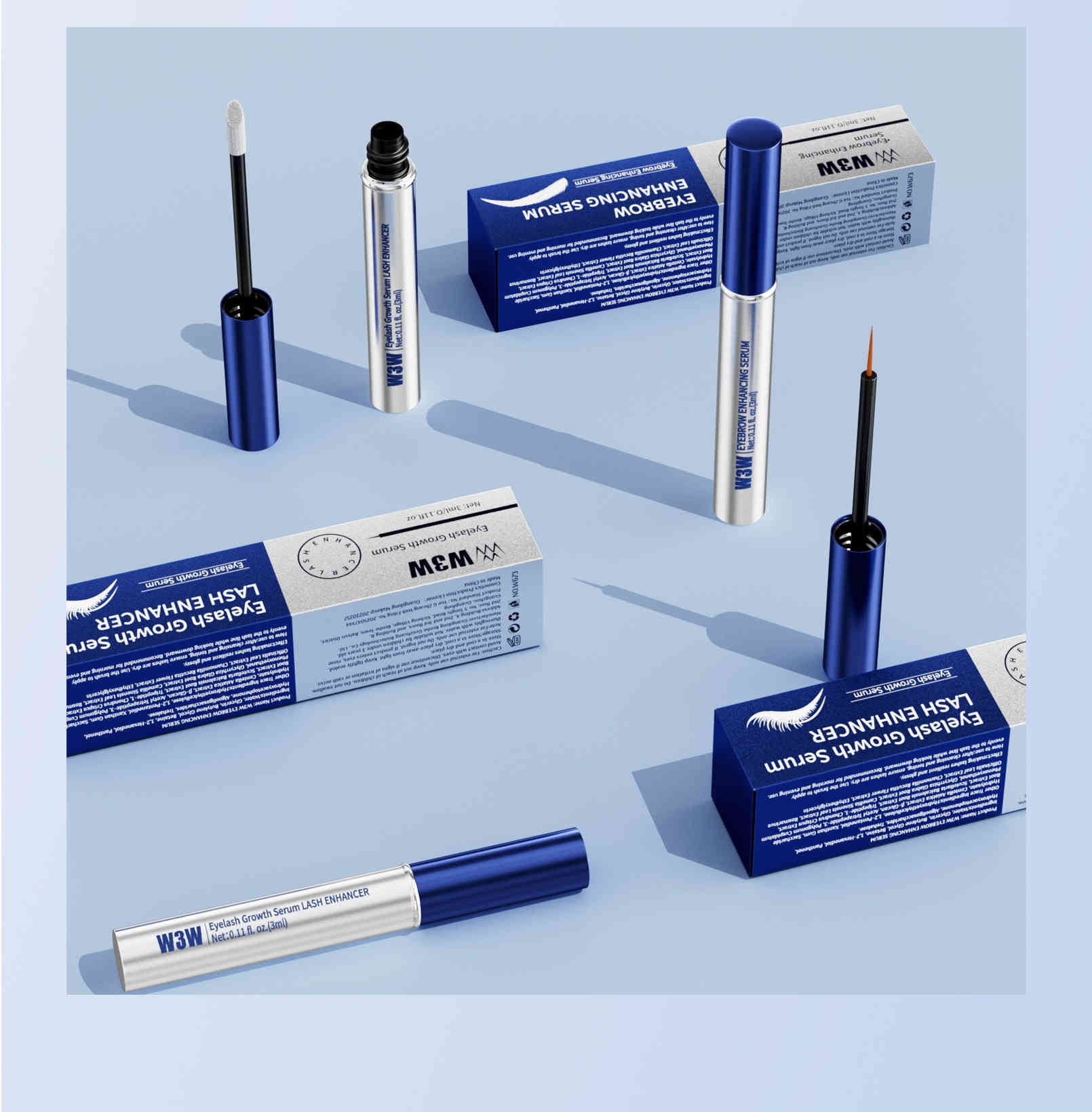 w3w 睫毛液+眉毛液雙效生長精華組 3ml+3ml/2支裝套盒