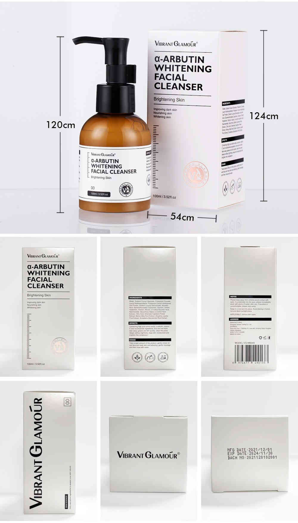 VIBRANT GLAMOUR α-熊果苷亮白潔面乳 100ml/盒 vibrant glamour α 熊果苷亮白潔面乳 100ml/盒