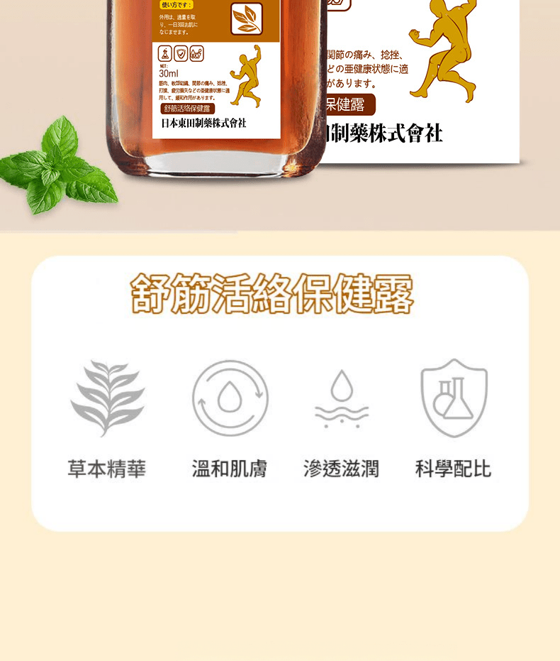 [日本]東田製藥 舒筋活絡保健紅花油 30ml/盒x4