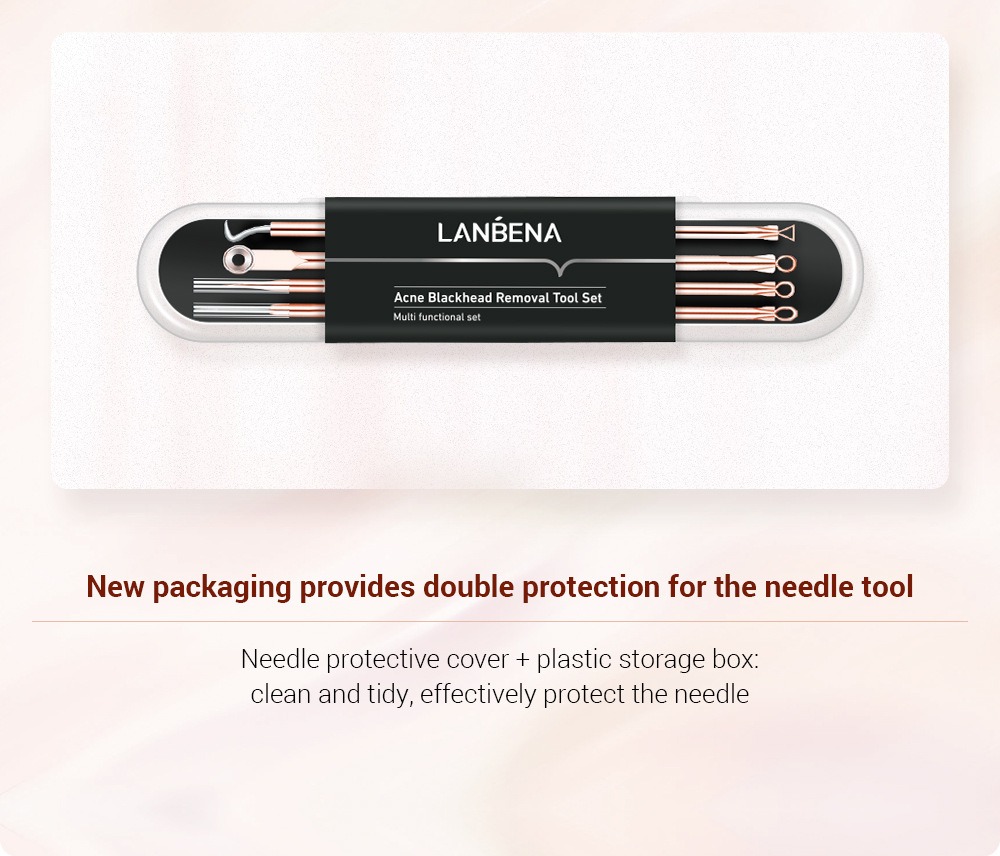 lanbena 玫瑰金刺針4件套頭