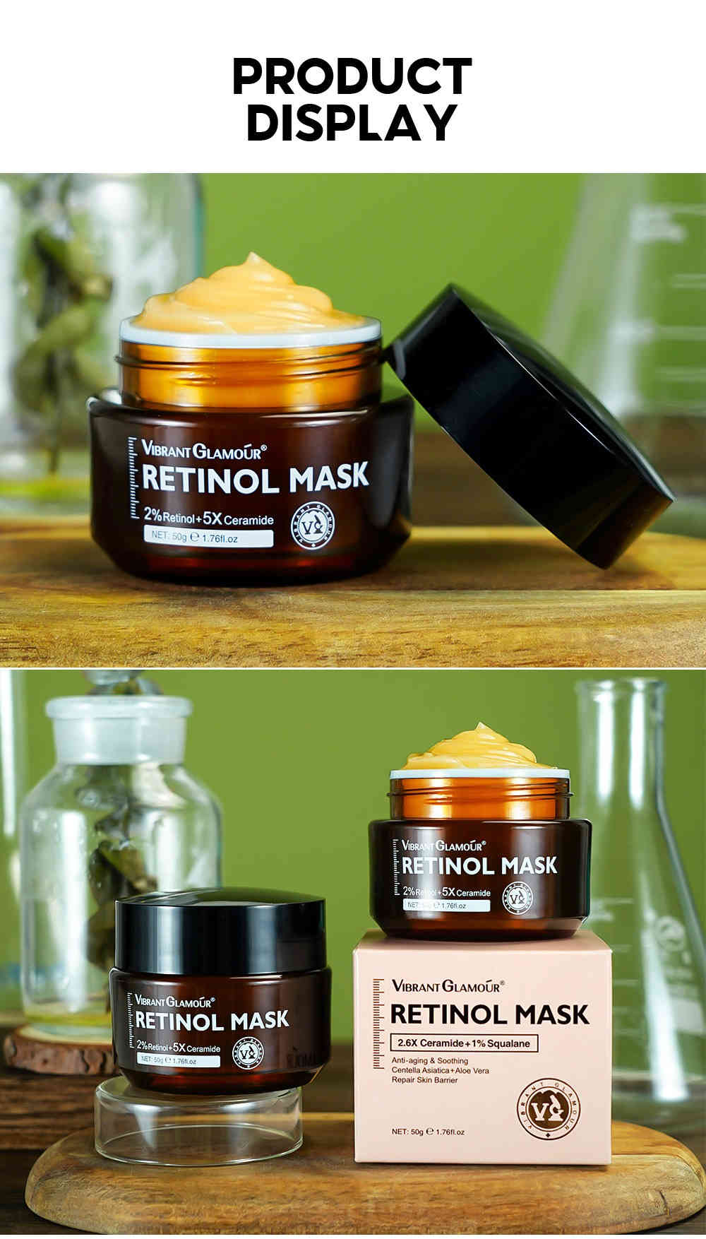 VIBRANT GLAMOUR® 2%視黃醇+ 5倍神經醯胺視黃醇面膜 50g/盒 vibrant glamour® 2%視黃醇+ 5倍神經醯胺視黃醇面膜 50g/盒