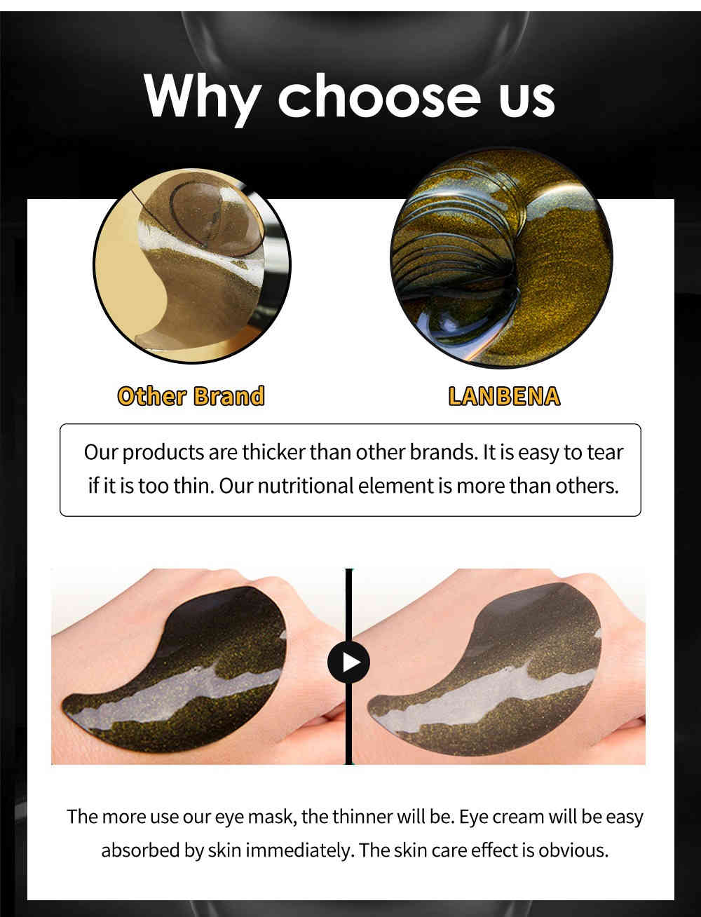 lanbena 黃金黑珍珠水凝膠眼膜60片裝