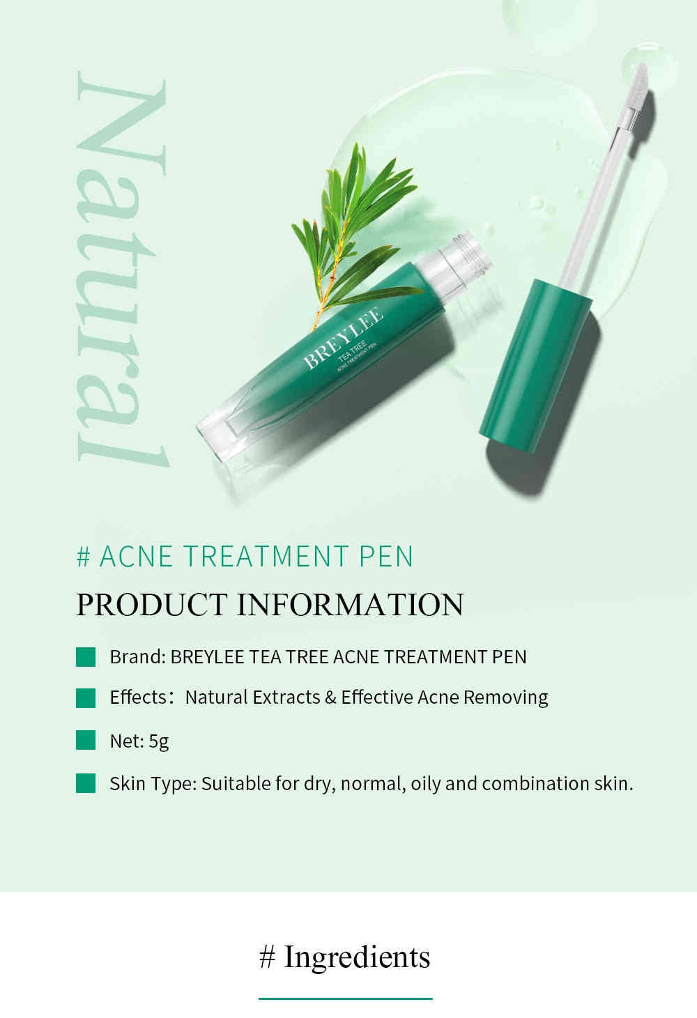 breylee 茶樹精油抗痘修護筆 3ml/盒