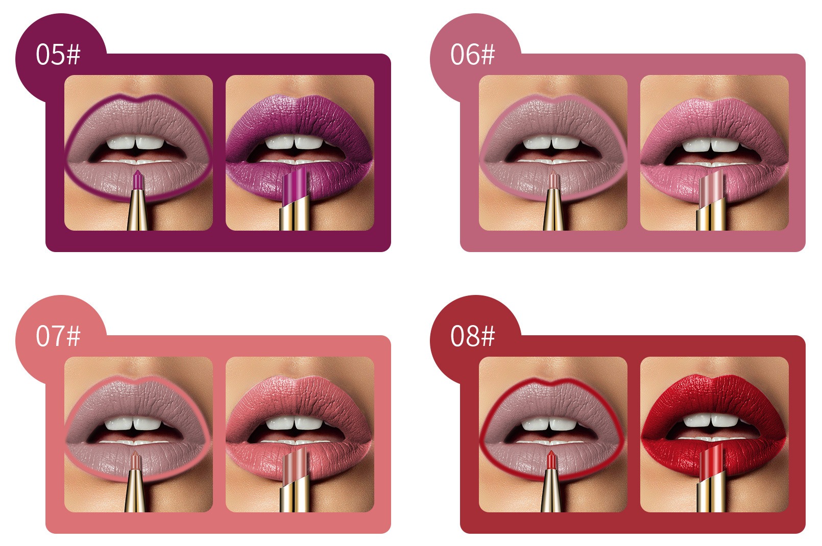 QIC 雙頭唇線唇膏筆 2g/支X4 qic 雙頭唇線唇膏筆 2g/支x4