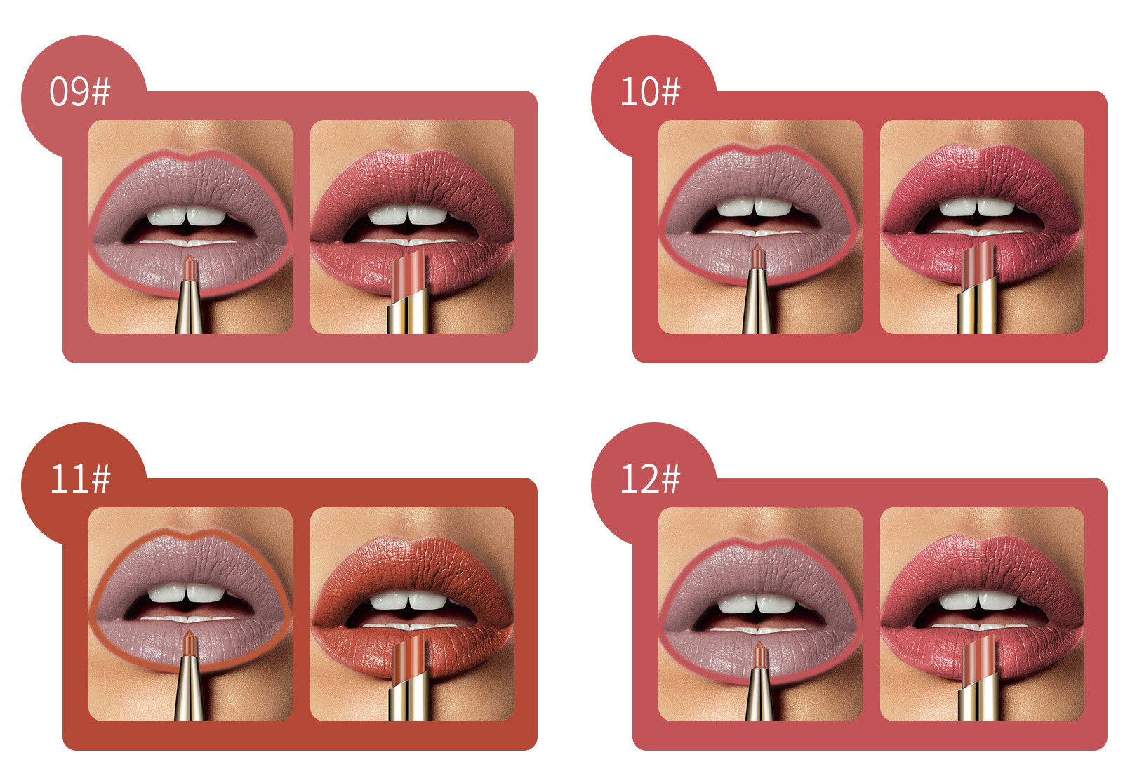 QIC 雙頭唇線唇膏筆 2g/支X4 qic 雙頭唇線唇膏筆 2g/支x4