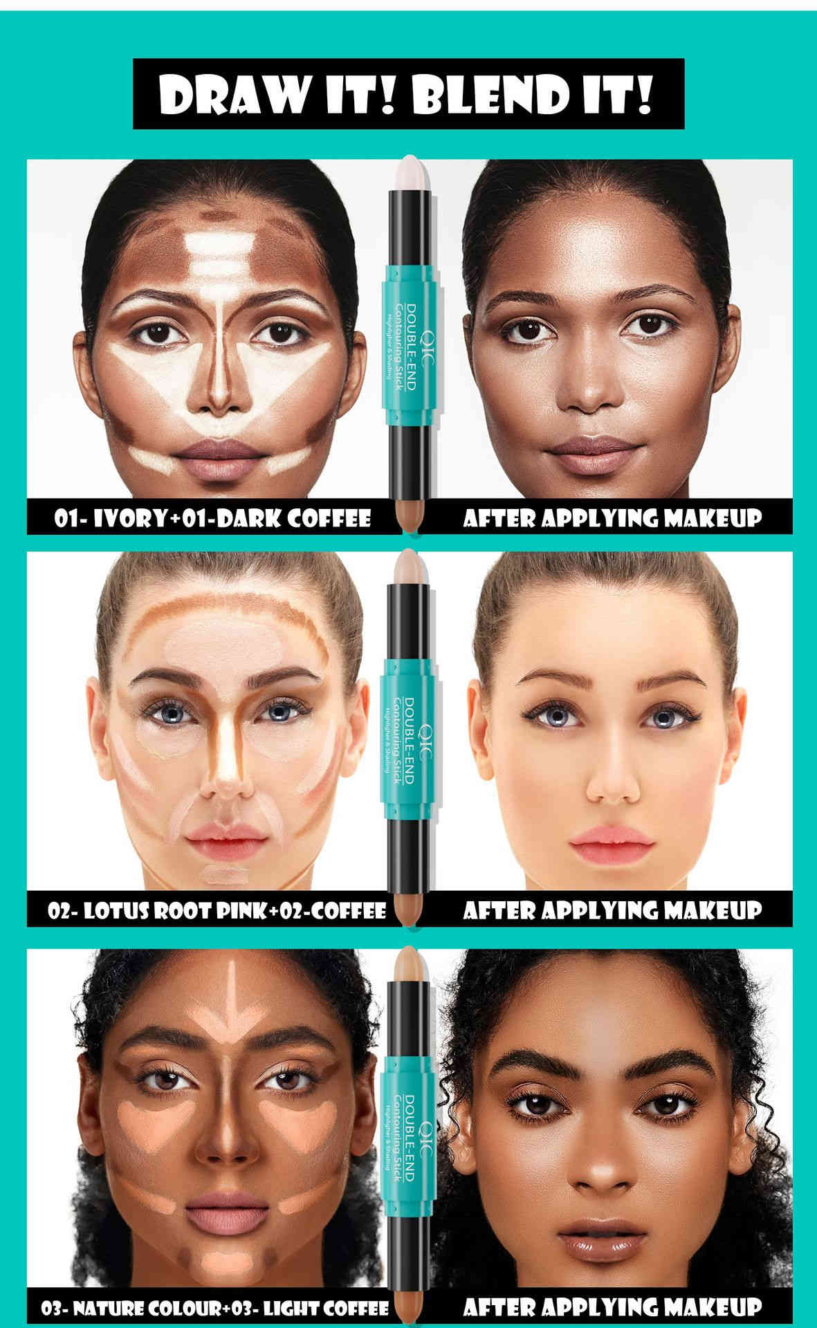 qic 雙頭高光陰影修容棒 23.3g/支