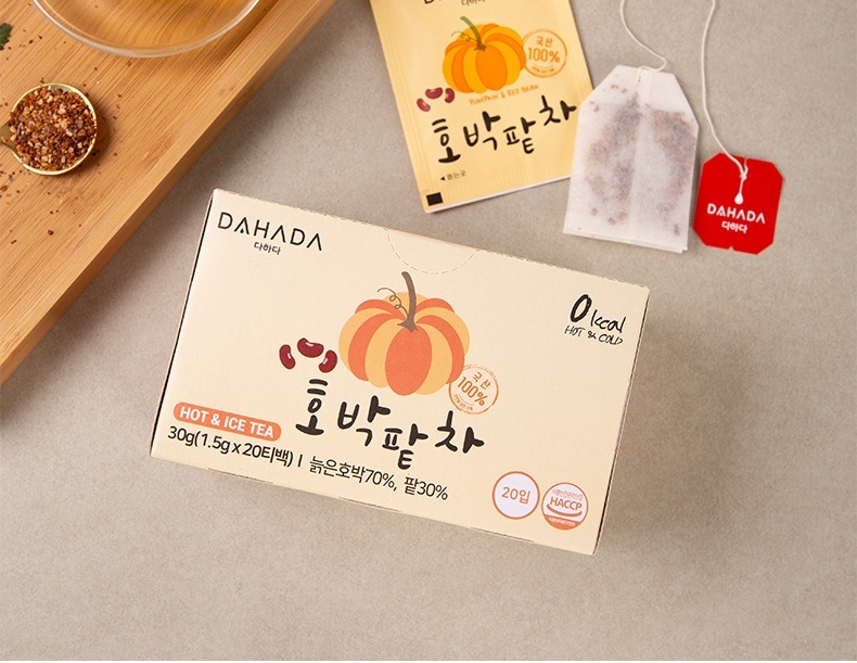 [韓國] dahada 南瓜茶 盒/20g(20包)｜南瓜紅豆茶 盒/30g(20包)