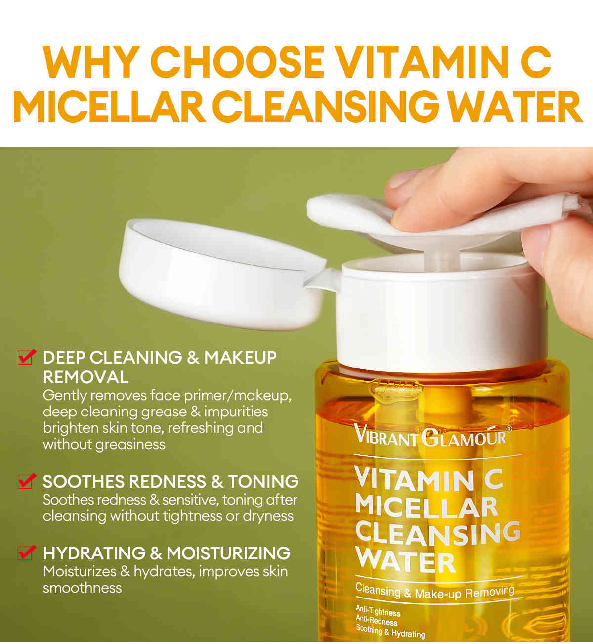 vibrant glamour® 維他命c微胞卸妝水 200ml/盒