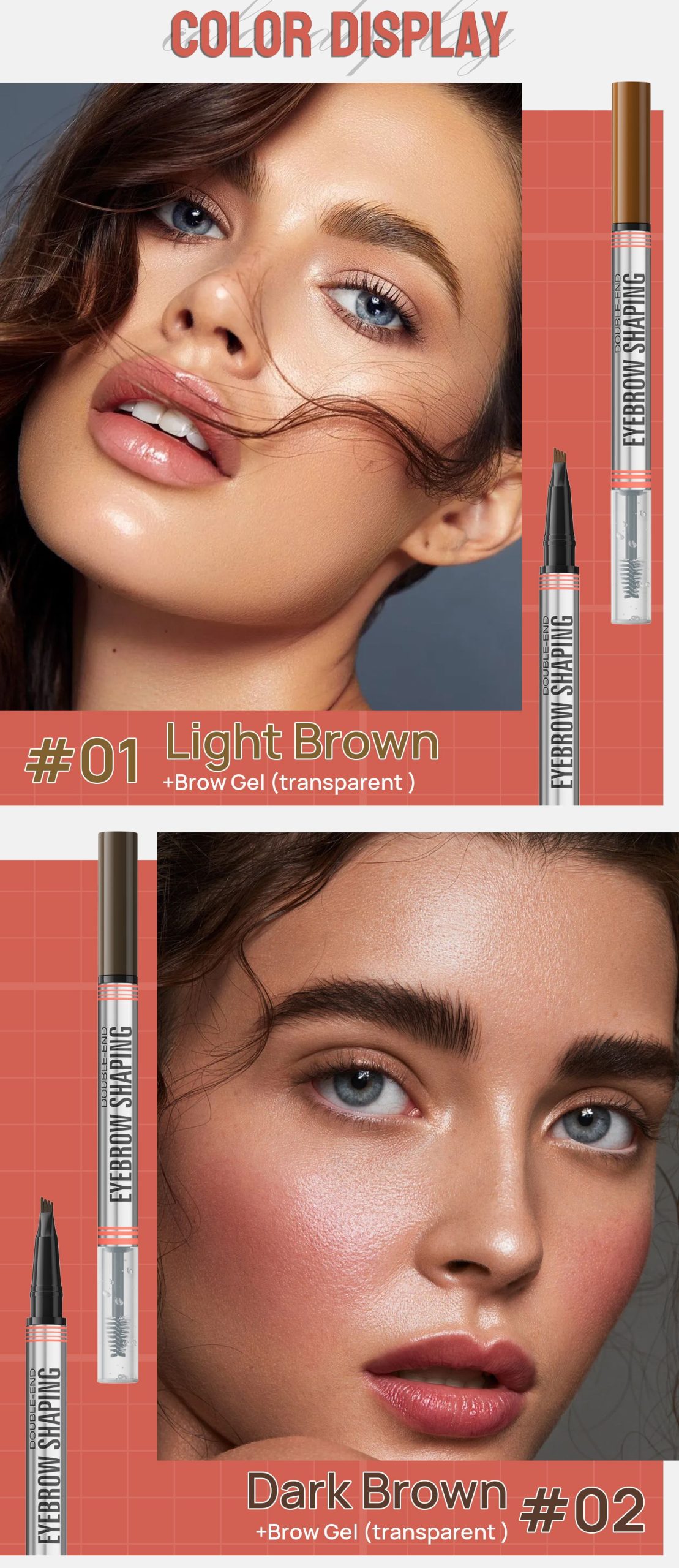 hellokiss 立體雙頭二合一液體眉筆(眉筆 1.5ml + 眉膠 0.4ml)