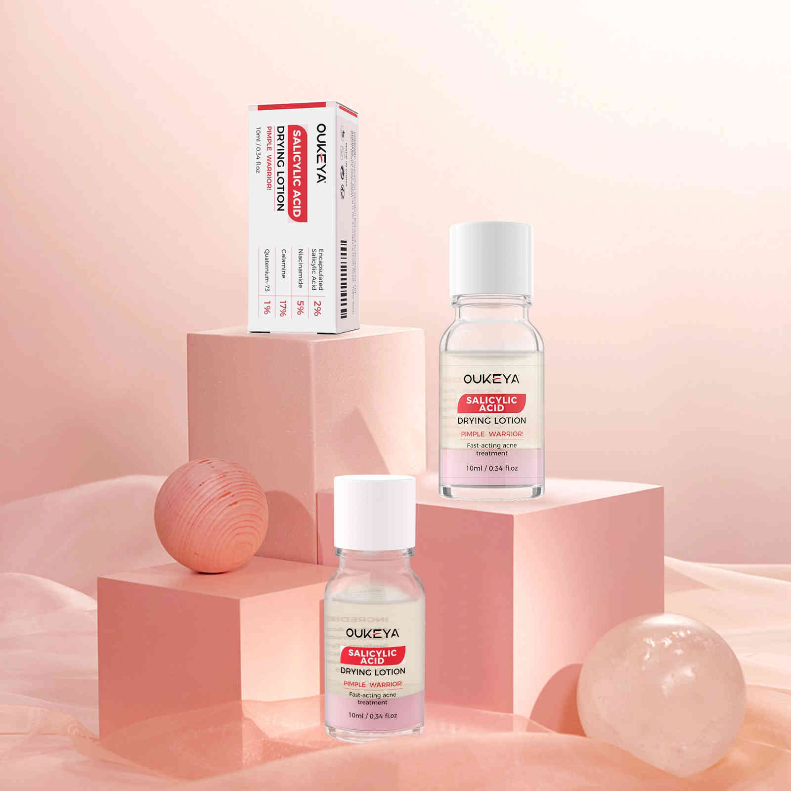 oukeya 2%水楊酸＋5%菸鹼醯胺戰痘小粉水 10ml/盒x3