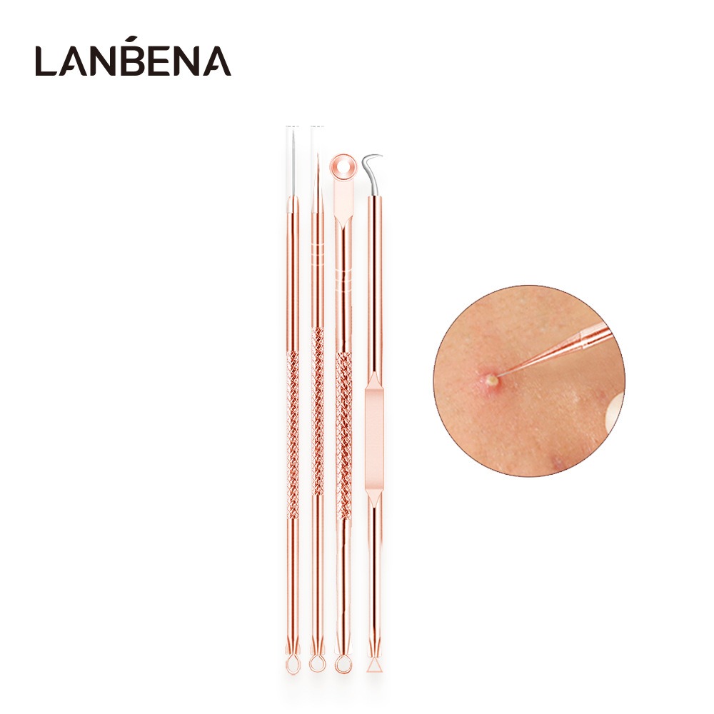 lanbena 玫瑰金刺針4件套頭