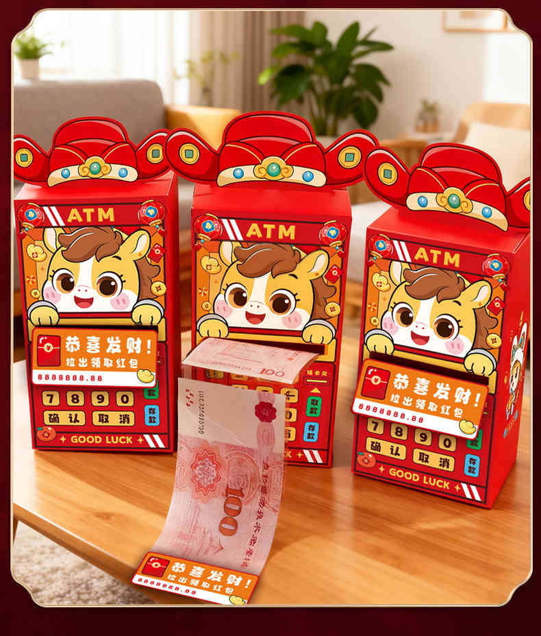 創意 atm 提款機紅包 尺寸約 18cm x 10cm x 7cm